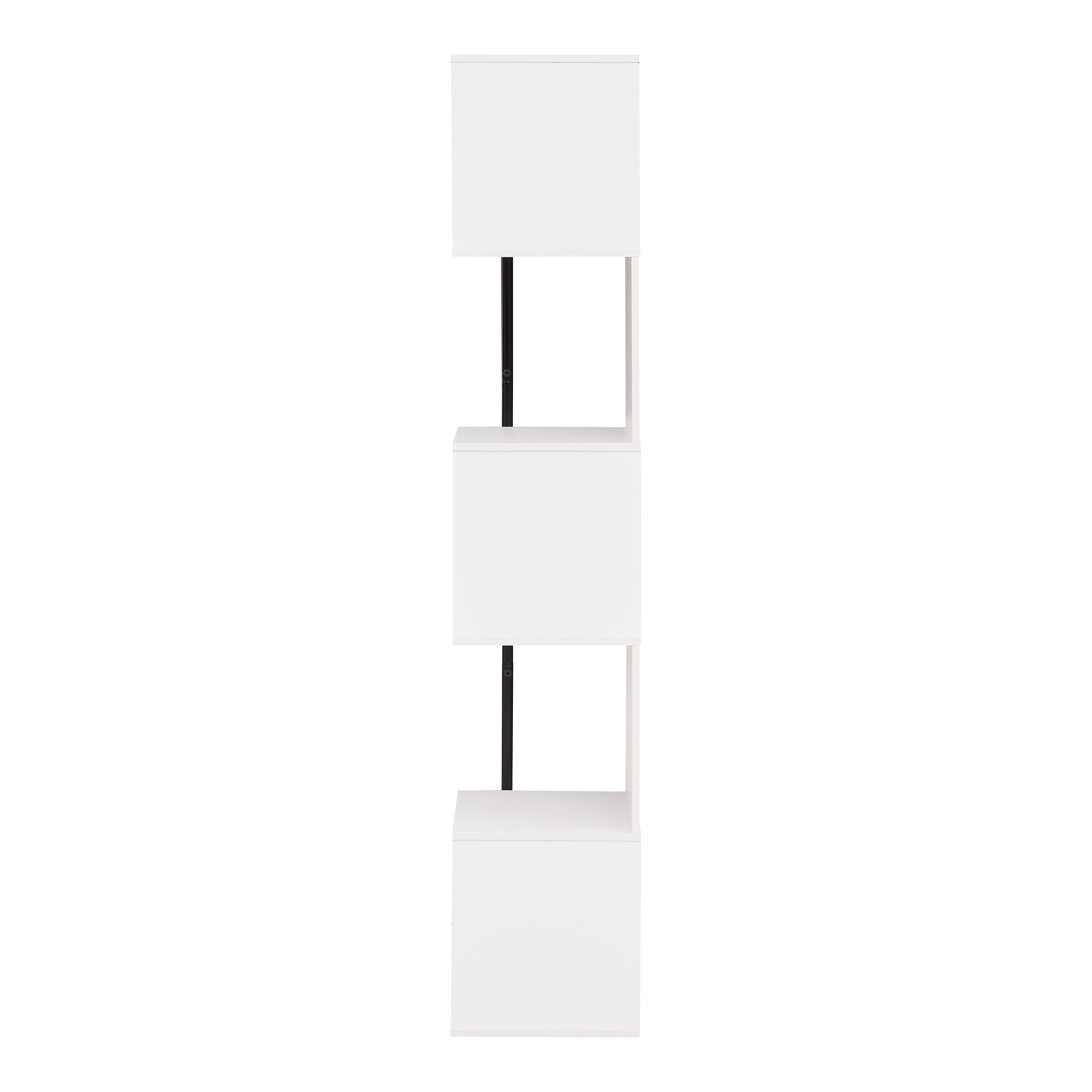 White Wood 5-Tier Corner Bookcase with Metal Support
