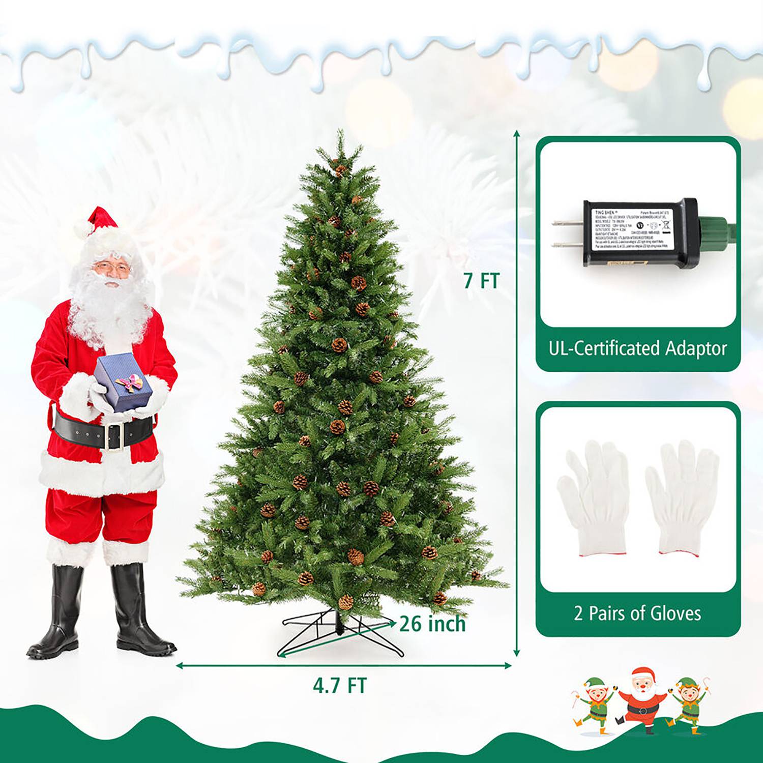 Costway CSHY003006 Artificial-Christmas-Trees - View #3
