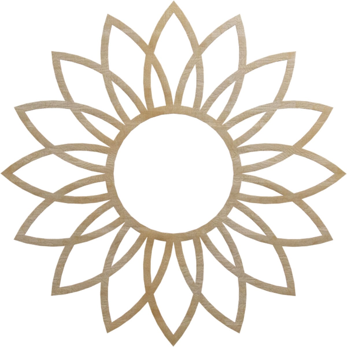 Ekena Millwork CMWP38X38X0375DAHI Daisy Fretwork 38-in W x 38-in L Contemporary Hickory Wood Whole Ceiling Medallion