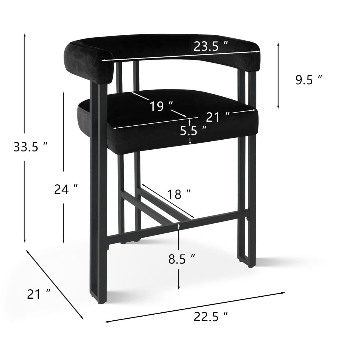 Maison Boucle MIA-C-V-BLACK-1PK stools - View #3