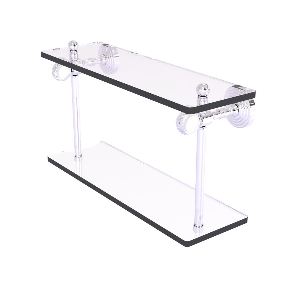 Allied Brass PG-2T-16-PC Pacific Grove Polished Chrome 2 -Tier Wall mount Bathroom Shelf ( 16-in x 9.3-in x 5-in )