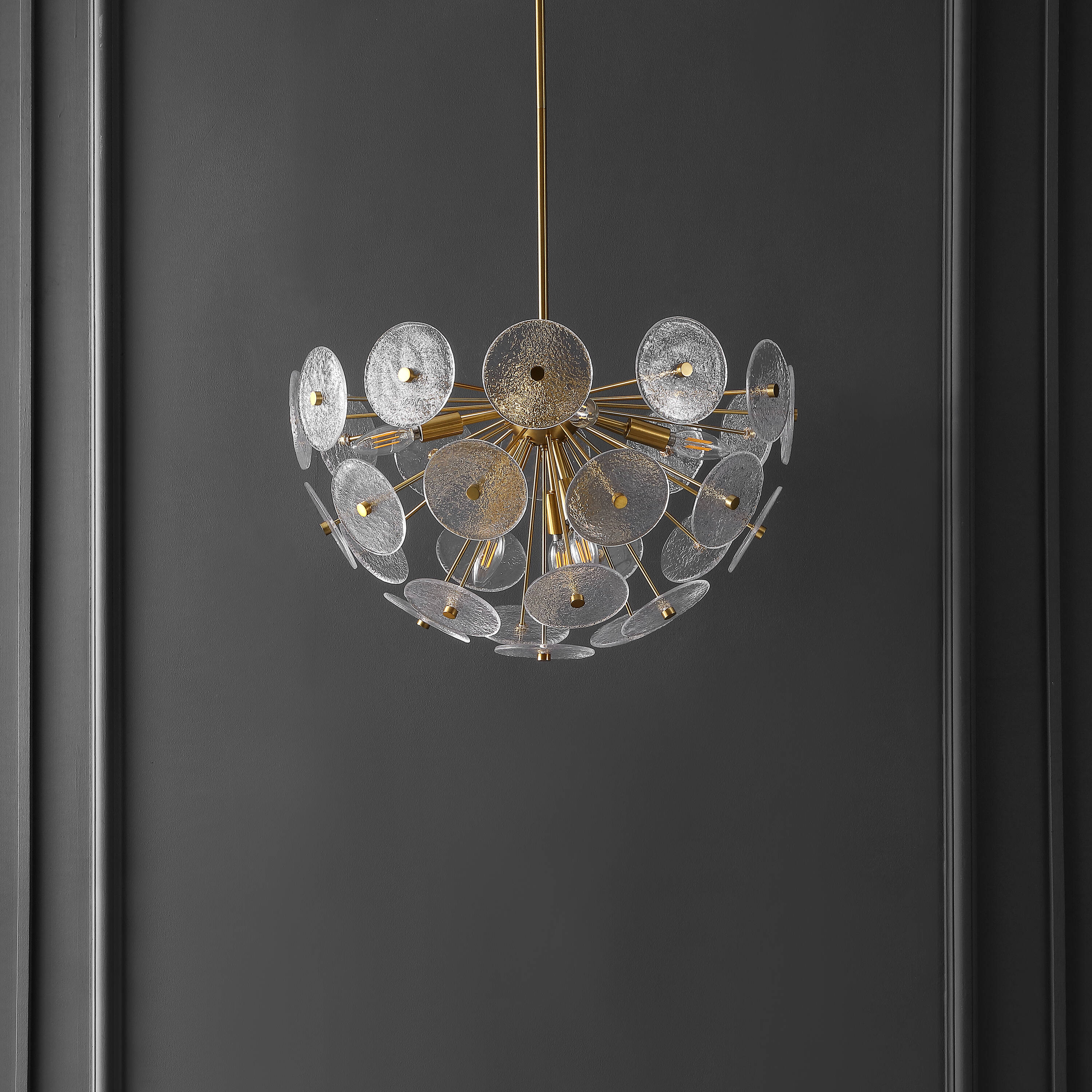 Miri 24" Brass and Glass 6-Light LED Pendant