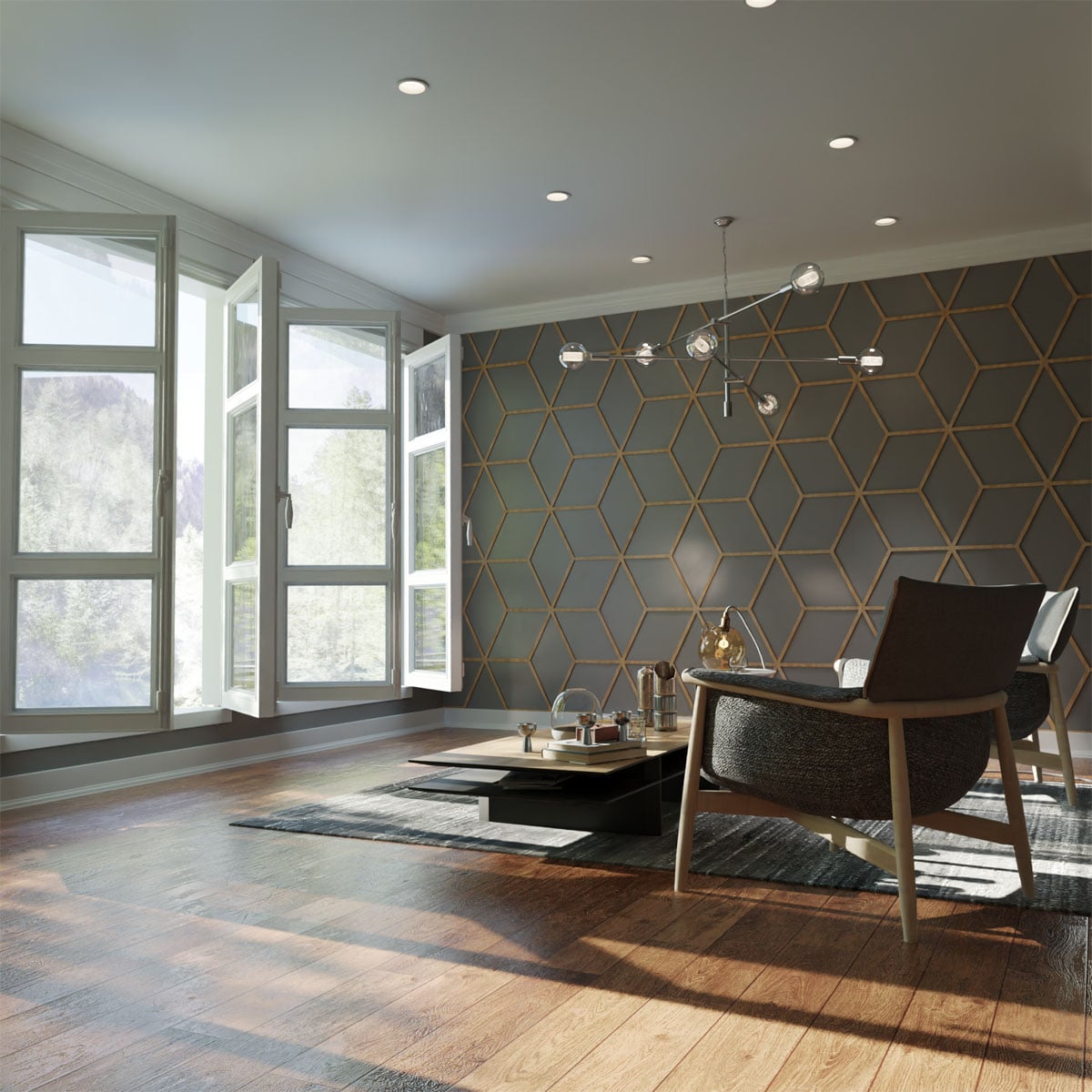 Ekena Millwork WALW24X24X0250PBLRO 23-3/8-in x 23-3/8-in Smooth Paintable/Stainable Wood Fretwork Wall Panel (