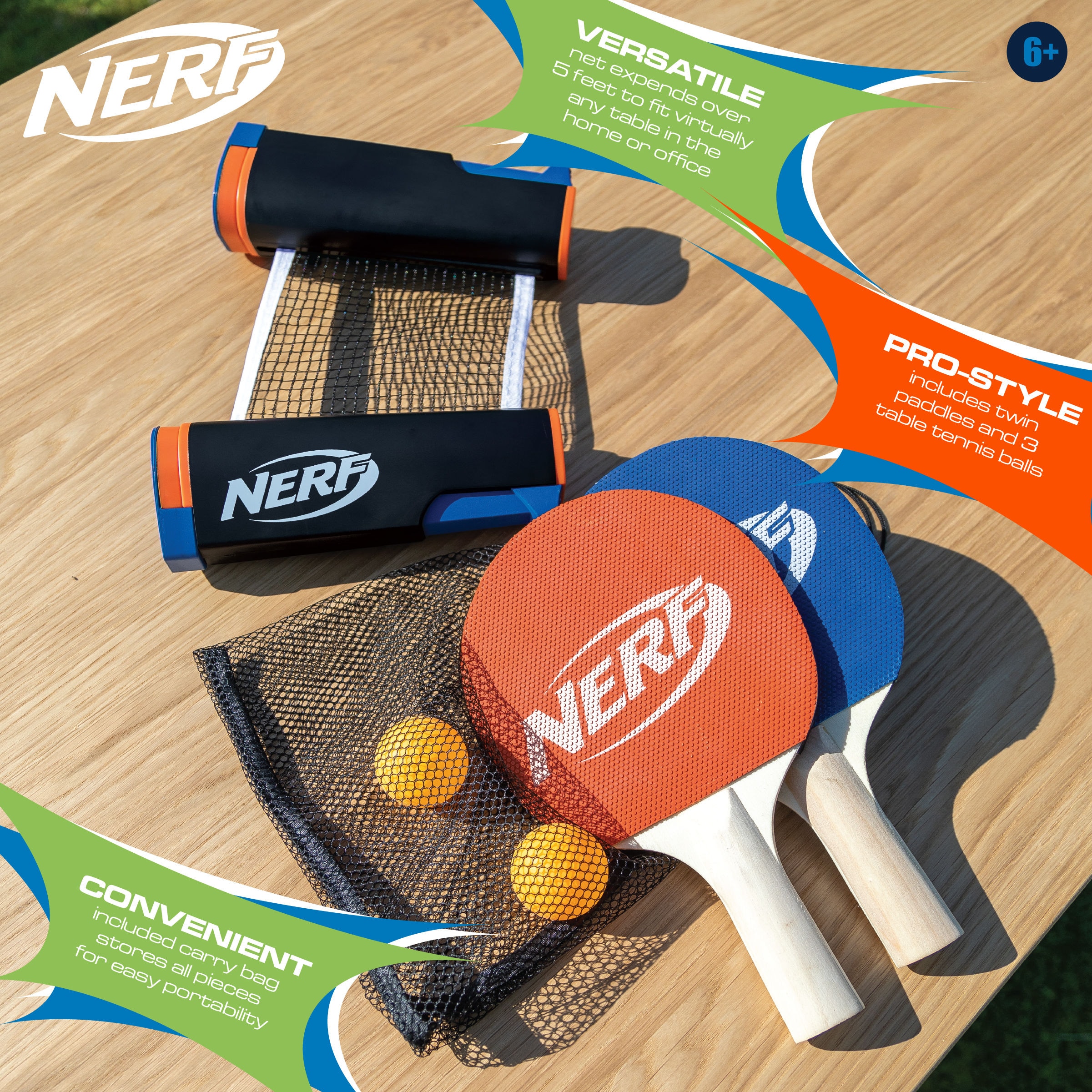 Nerf Retractable Table Top Tennis Net and Posts Set in the Ping