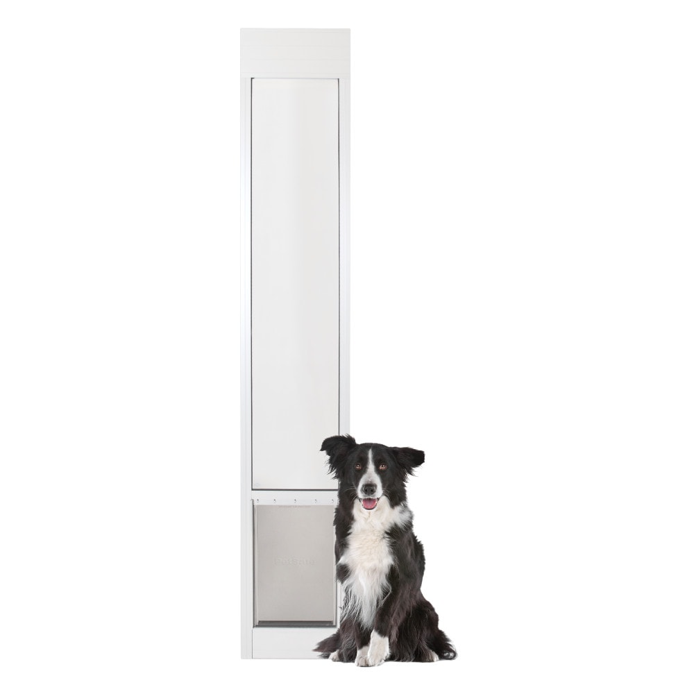 PetSafe 11-3/8-in x 81-in White Aluminum Medium Dog/Cat Door for Sliding Door