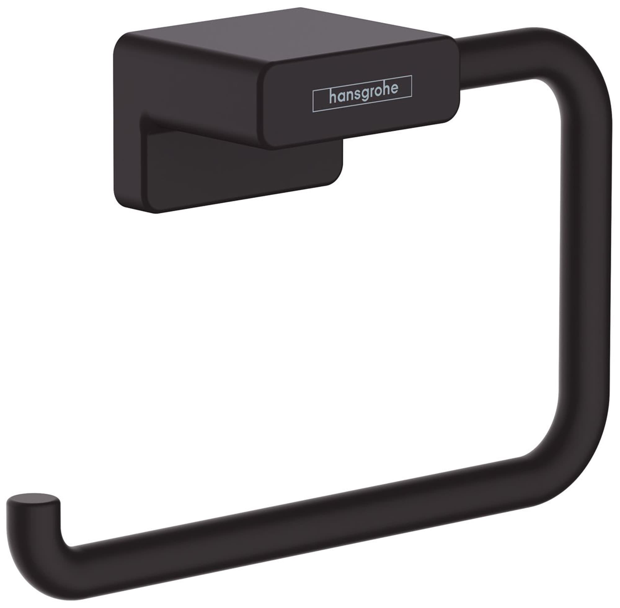 Hansgrohe 41771670 AddStoris Matte Black Wall mount Euro Toilet Paper Holder 1 -Rolls with Storage