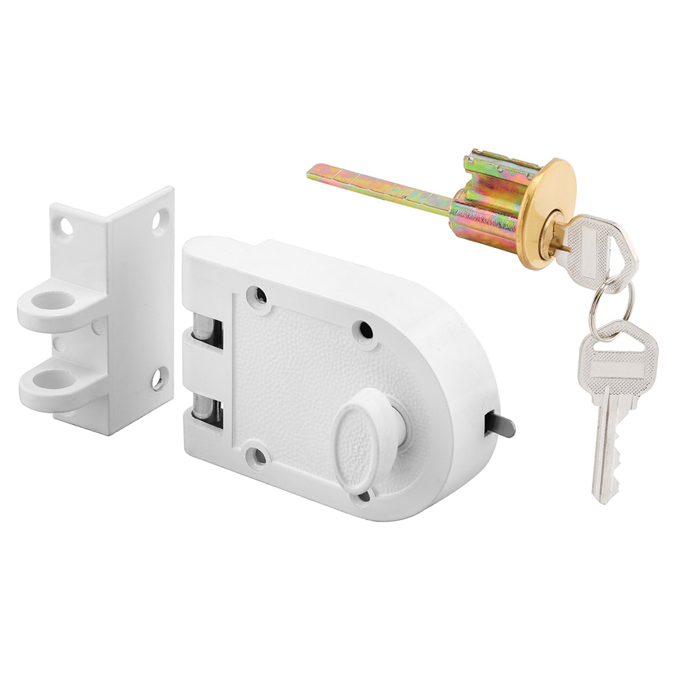 Prime-Line U 9971 White Zinc Wood Screen Door Hardware Kit