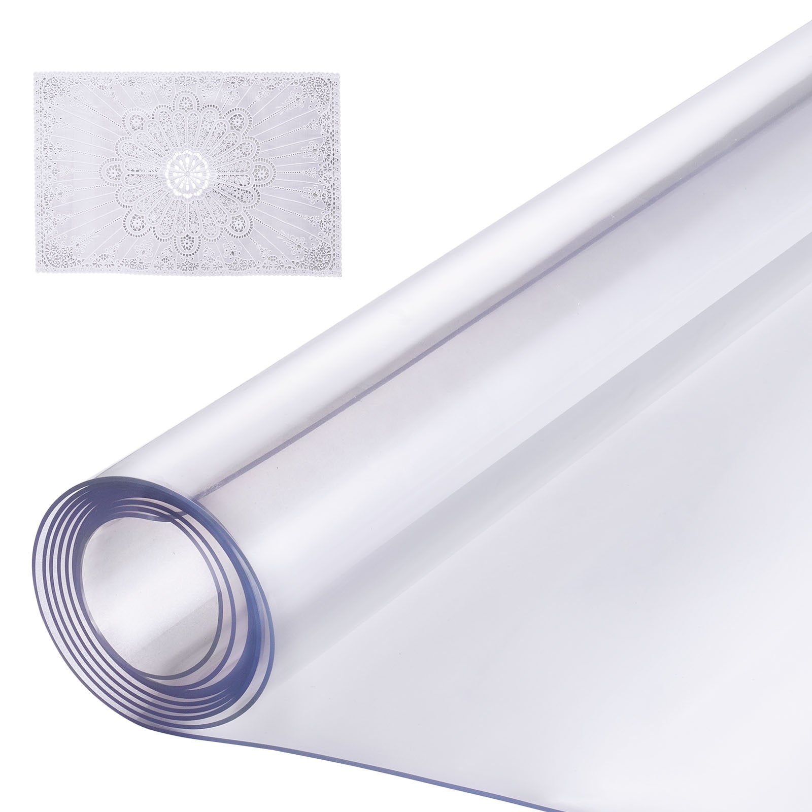 VEVOR SCZFXPVCZB2406966V0 Plastic Table Cover  24 x 96 Inch 1.5 mm Thick Clear Table Protector  Rectangle PVC Desk Mat  Waterproof and Easy Cleaning Desk Pad Tablecloth  for Office Dresser Dining Room Table Night Stand