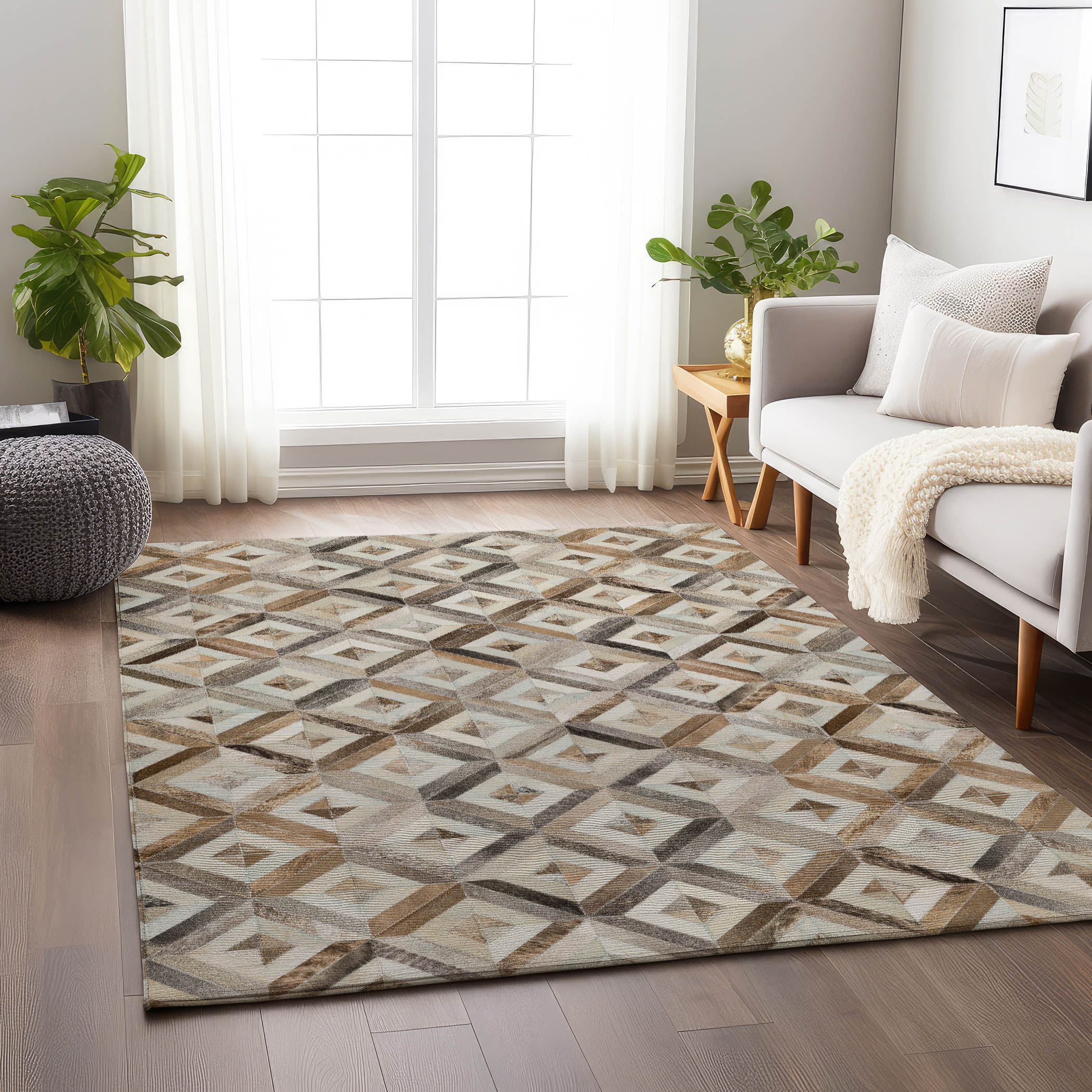 Addison Rugs AMF102GY30X46 Mayfield AMF102GY 2 x 3 (ft) Loomed Polyester Gray Rectangular Indoor Abstract Machine washable Area rug