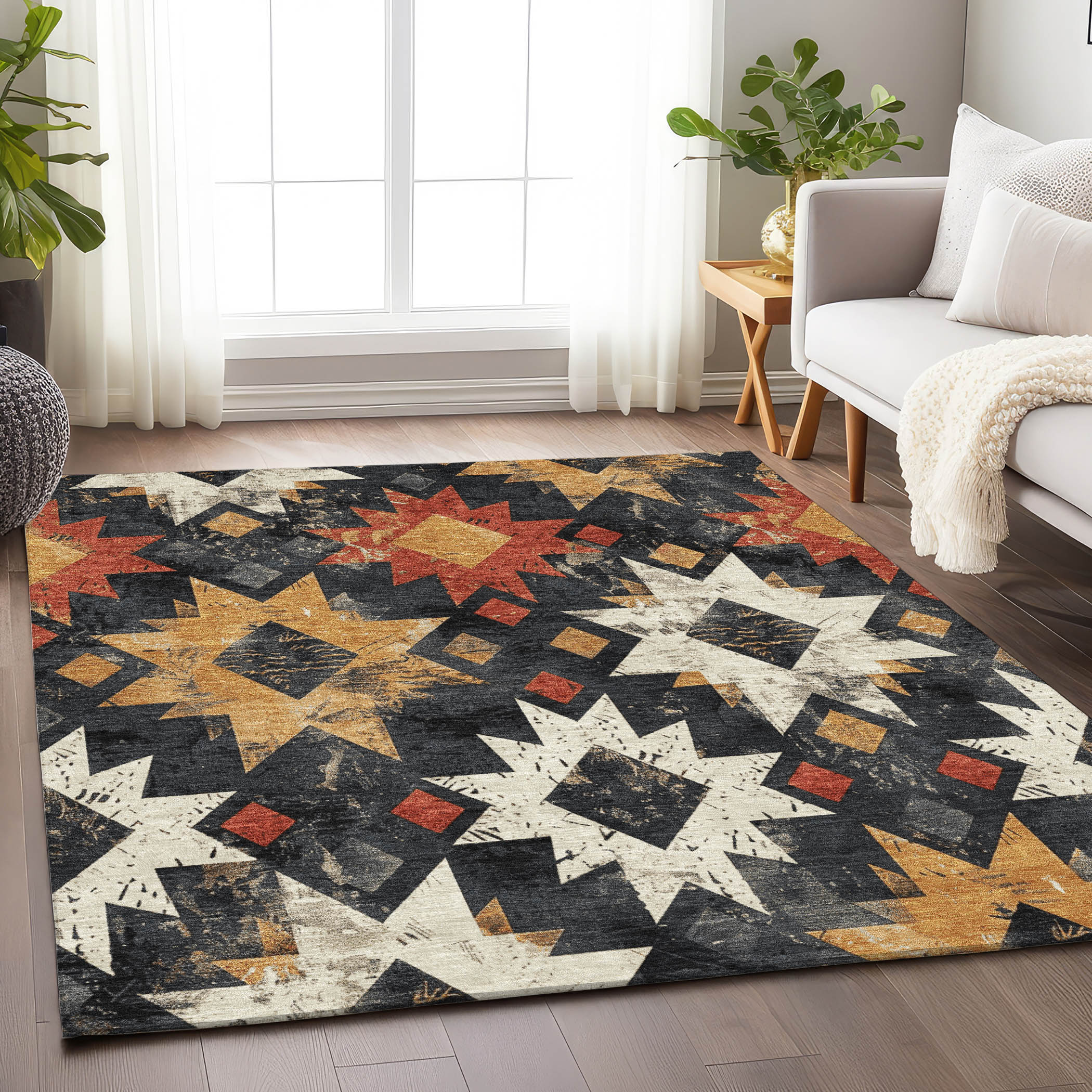 Addison Rugs ACN1879BK30X46 Chantille ACN1879BK 2 x 3 (ft) Loomed Polyester Black Rectangular Indoor/Outdoor Machine washable Area rug