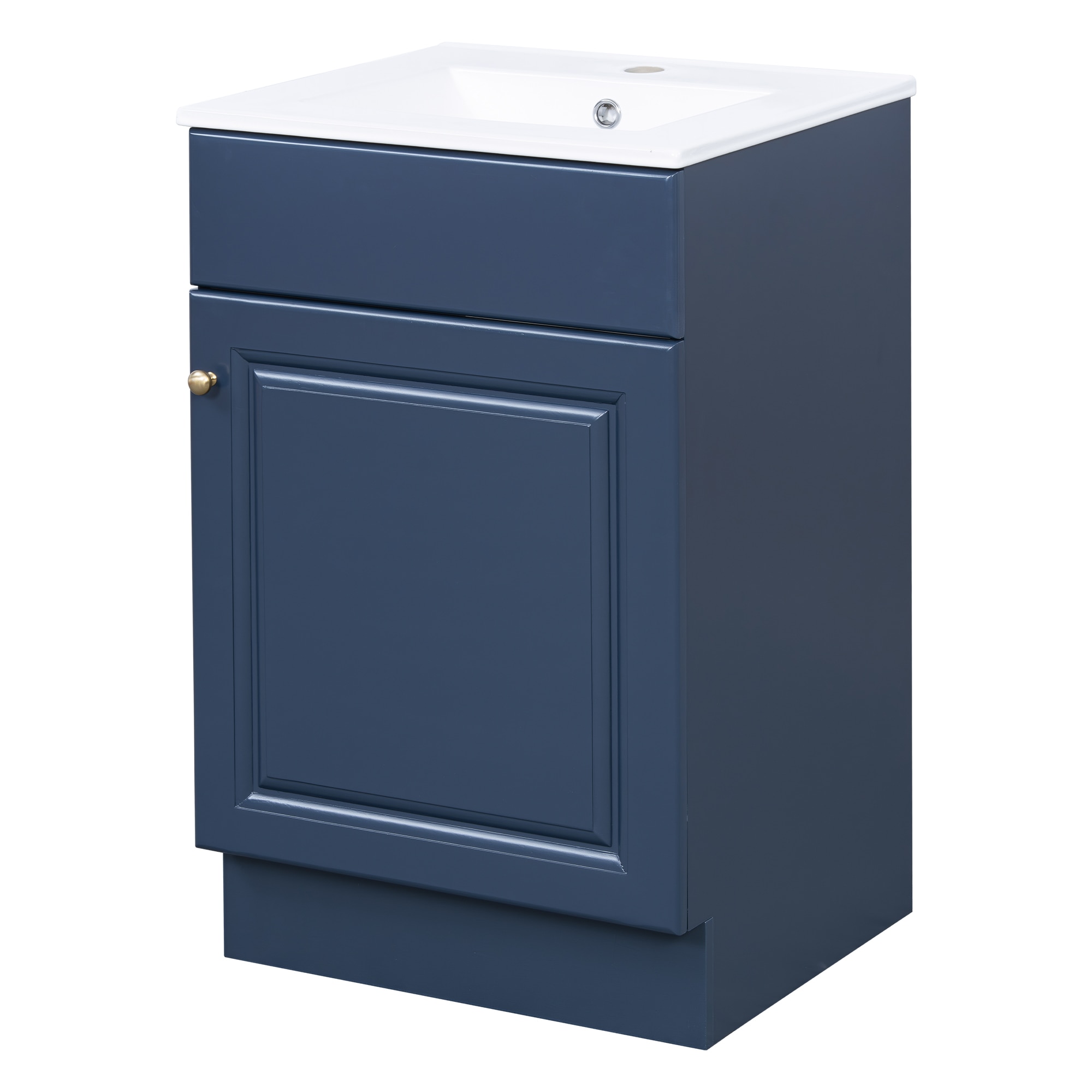BEARSOLIM 20-in Bathroom Vanity with Ceramic Sink Vanity Cabinet with Door Shelf and Adjustable Shelf