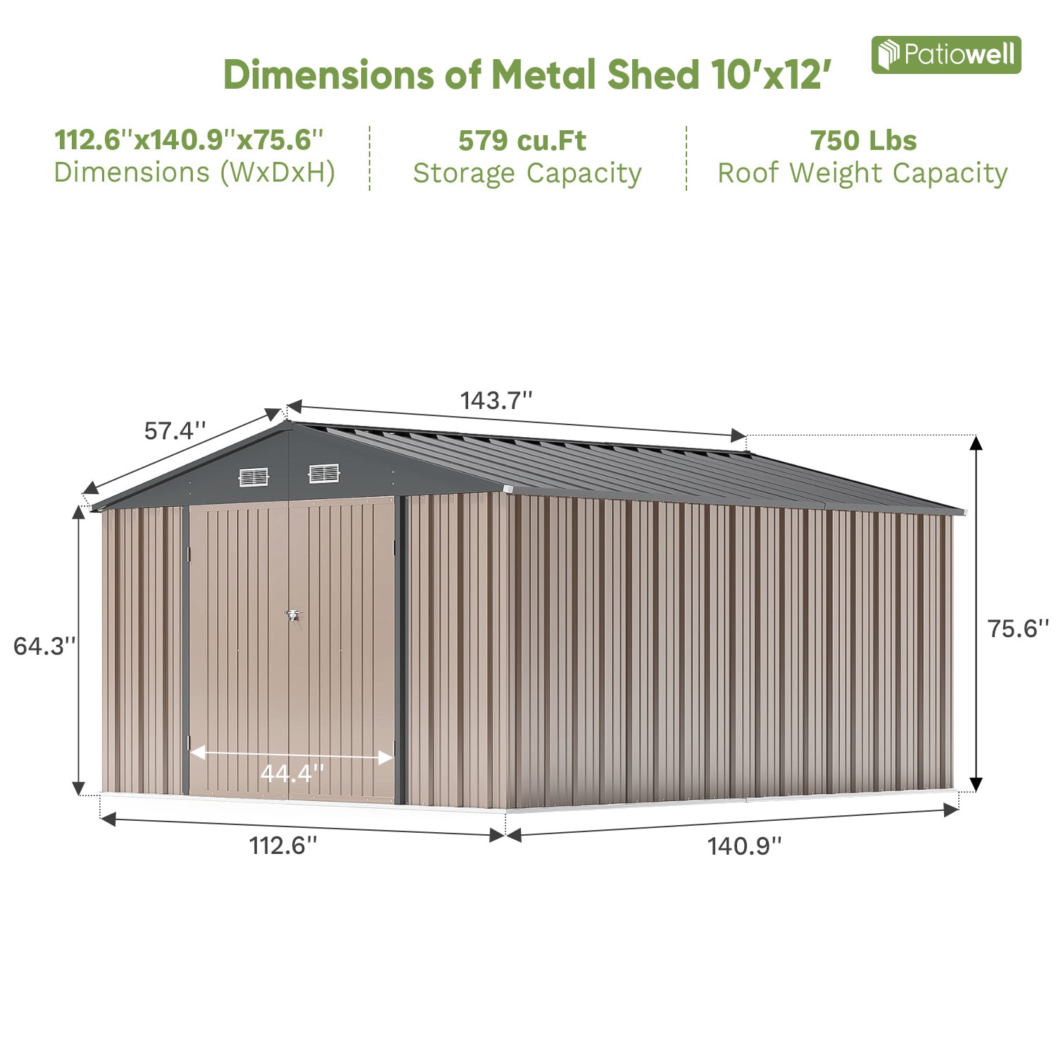 Patiowell WES-0289-8 Metal-Storage-Buildings-Sheds - View #6