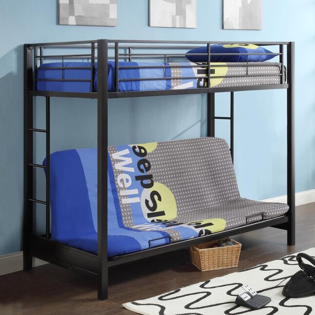 Twin Over Futon Bunk Bed At, Black Metal Frame Futon Bunk Bed Parts
