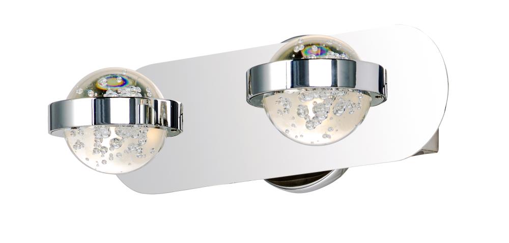 ET2 E30612-91PC Cosmo 2-Light Polished Chrome LED Modern/Contemporary Vanity Light Bar