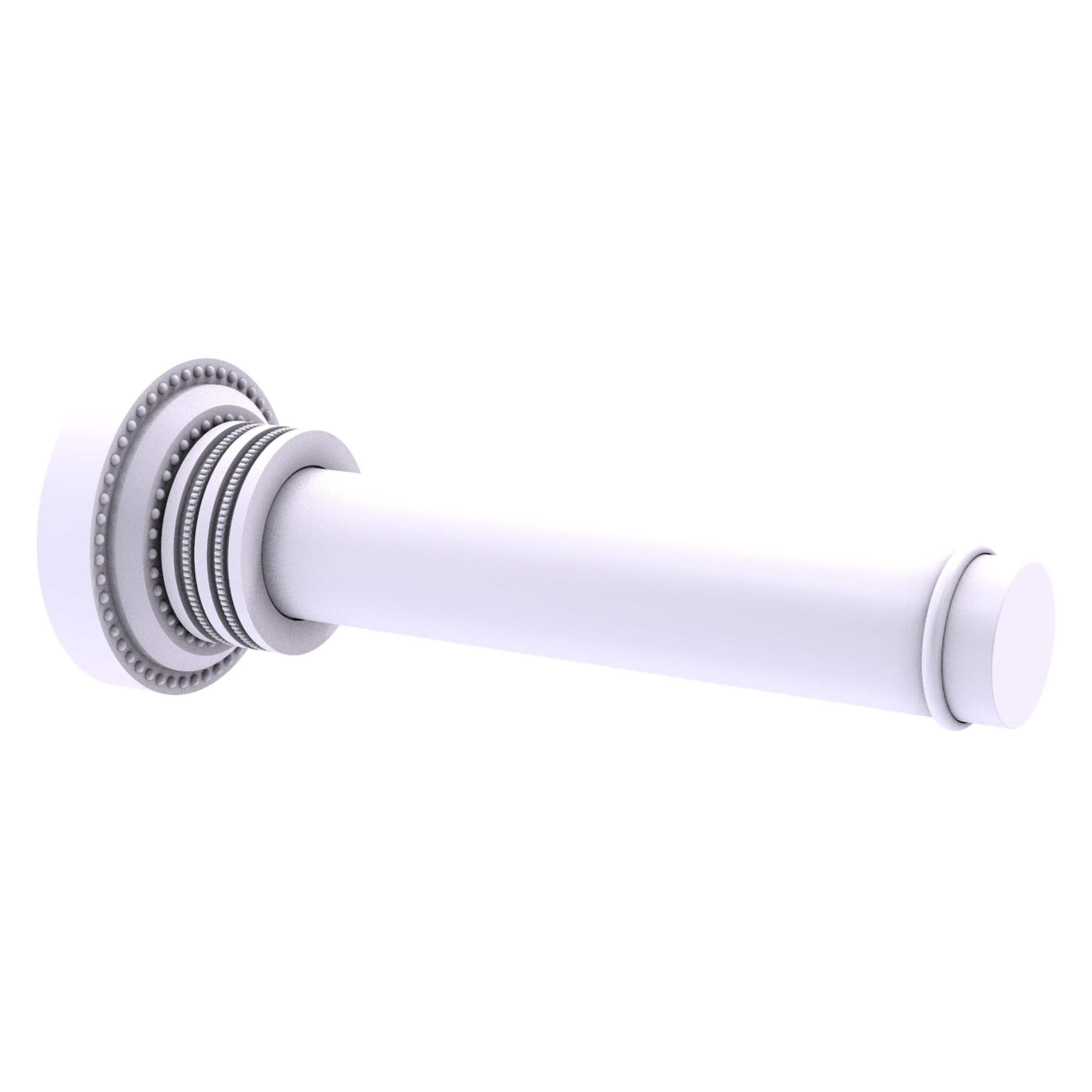 Allied Brass DT-24-1-WHM Dottingham Matte White Wall mount Single post Toilet Paper Holder 1 -Rolls with Storage