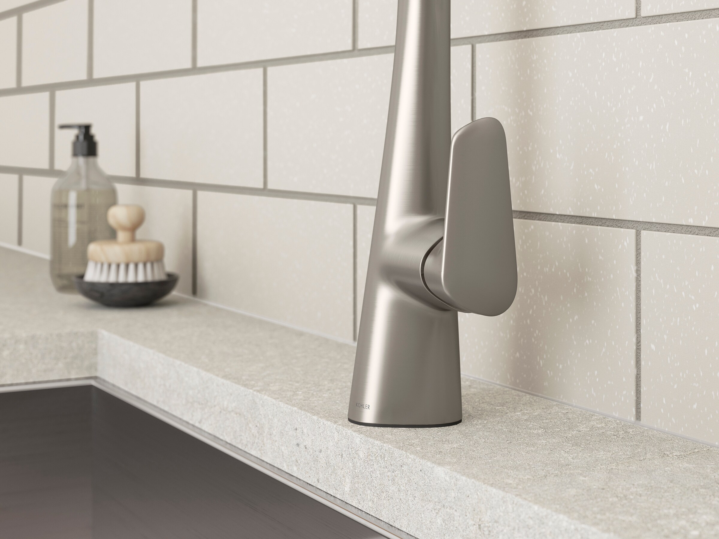 Vibrant Stainless Steel Touchless Pull-Down Kitchen Faucet