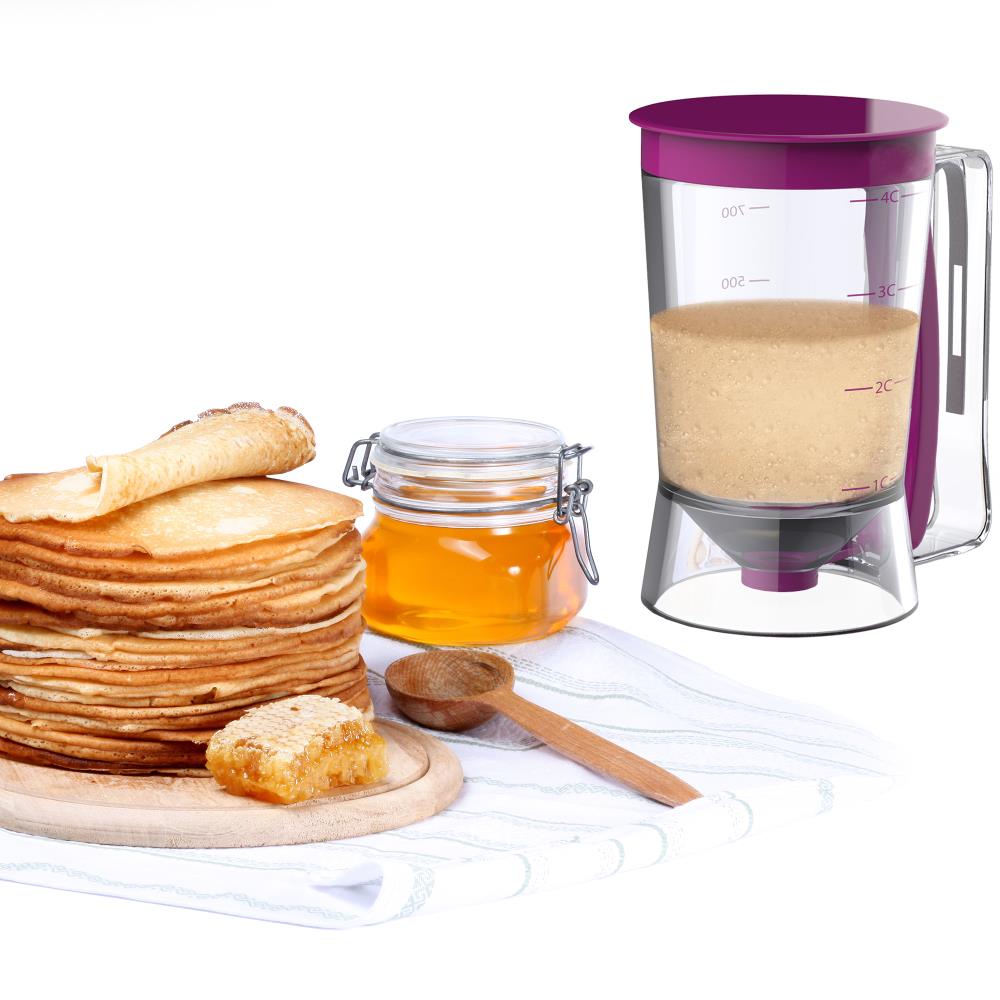 Hastings Home Stainless Steel Pancake Batter Dispenser with Whisk Lid - No  Drip Pourer & Measurements - Perfect for Baking - Dishwasher Safe - 3.5  Cups Capacity in the Kitchen Tools department at