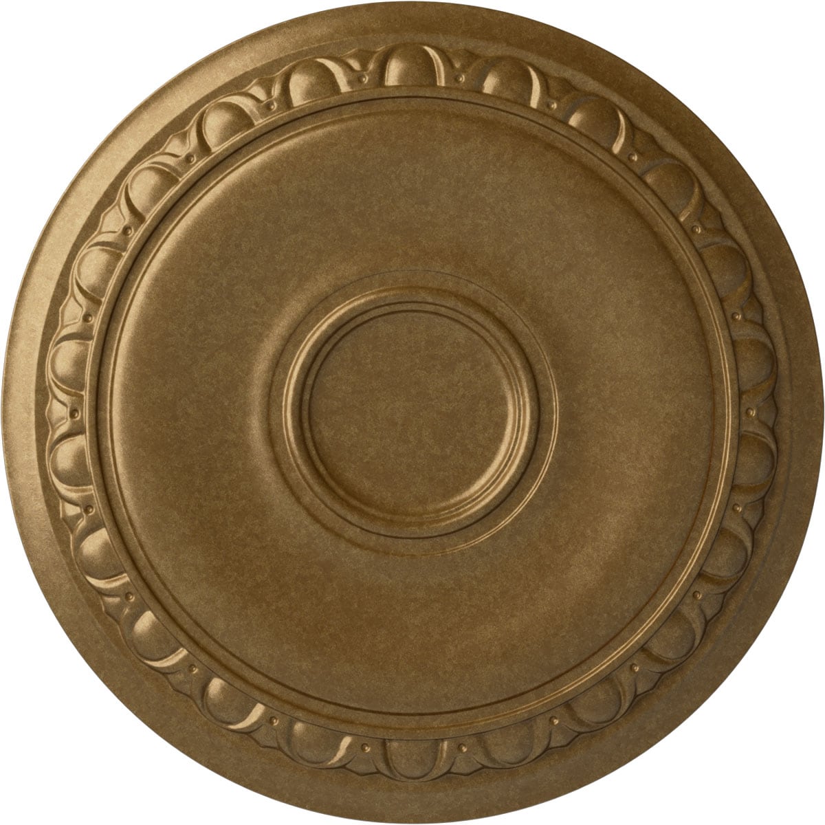 Ekena Millwork CM24CAPAS Caputo 24.25-in W x 24.25-in L Painted Pale Gold Polyurethane Whole Ceiling Medallion