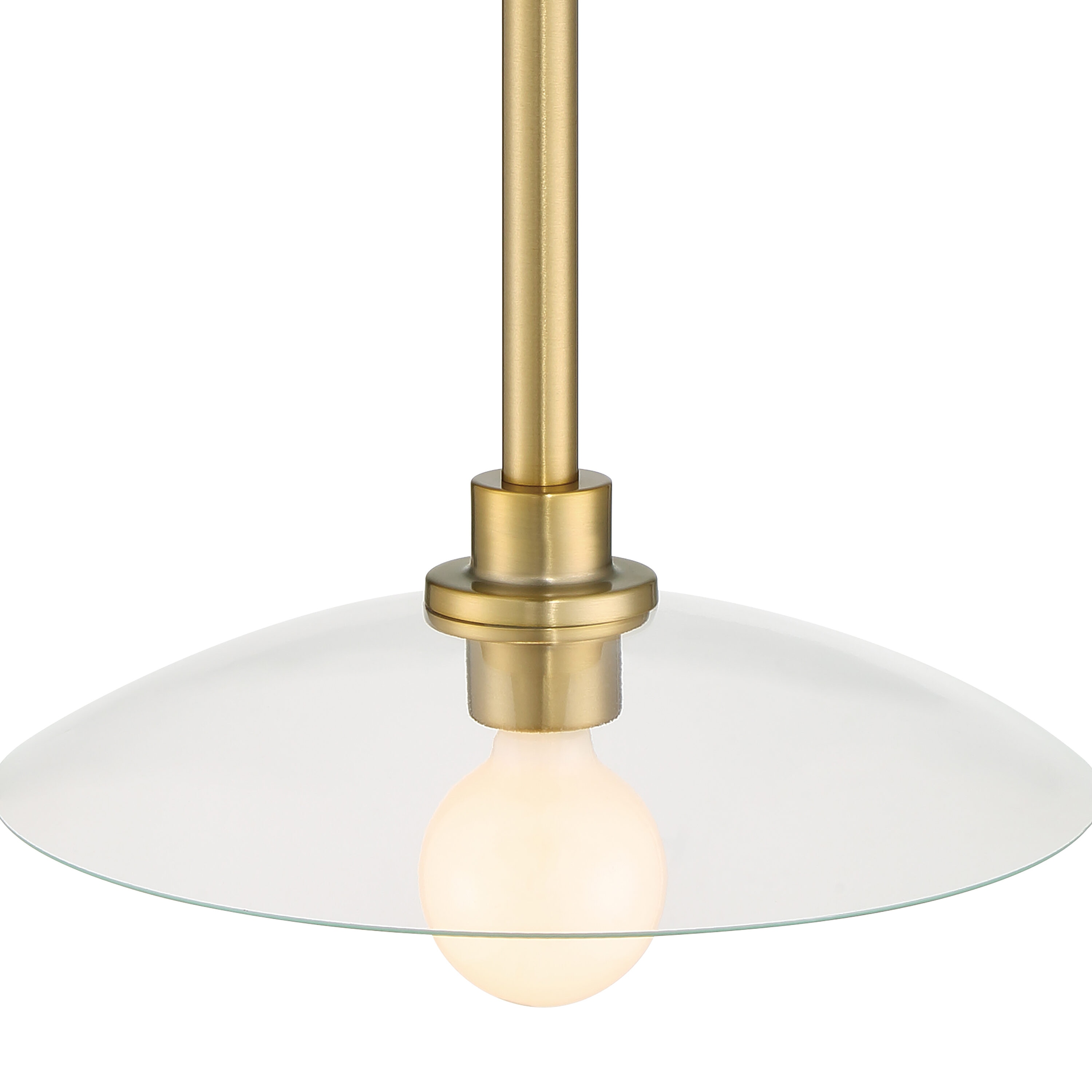 Litto 14" Brushed Gold Modern Pendant with Clear Glass