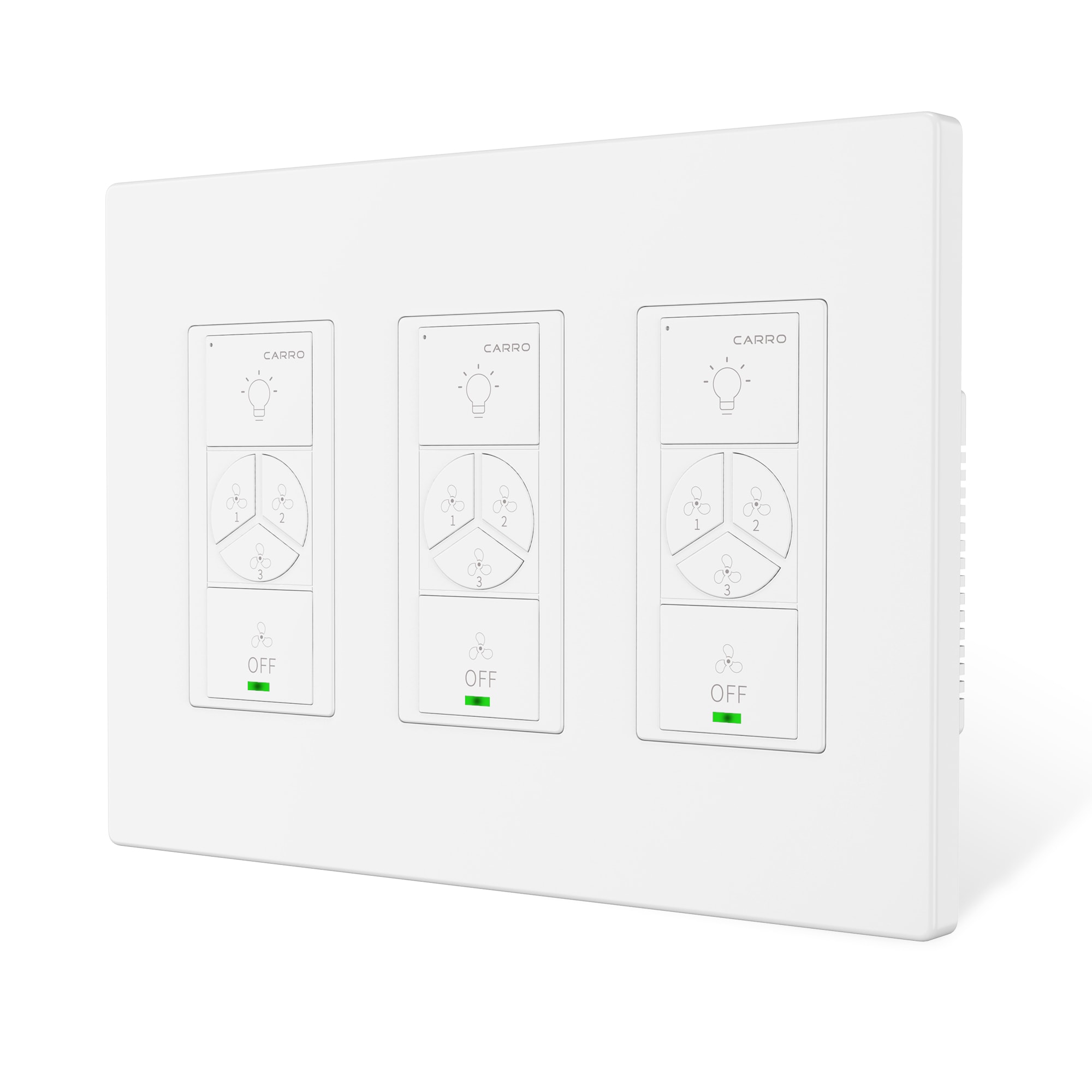 CARRO USA LPN-04F01A-WH03 Pioneer Universal 4.75-in 3 -Speed White Plastic Indoor Wi-Fi Compatibility Wall Switch Ceiling Fan Remote with Receiver Included