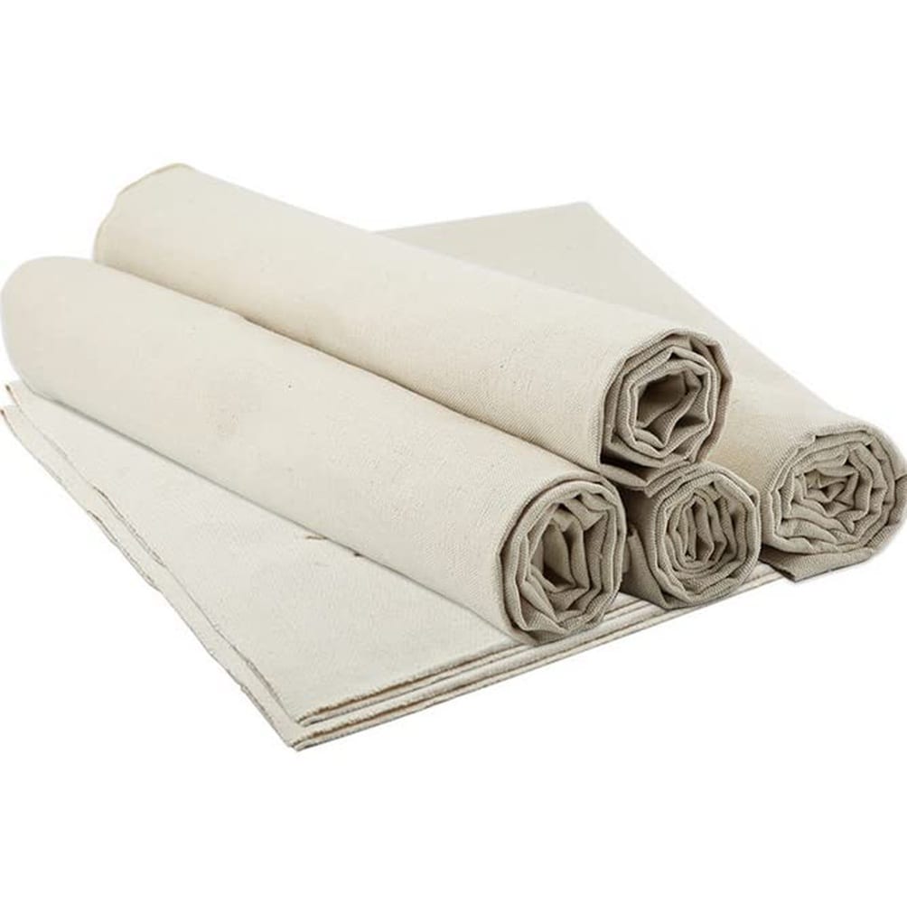 Adrinfly  Burlap Canvas Fabric by the Yard Five Feet Long Cotton Muslin Fabric for Pottery Artists Sewing Table Cloth Runners Decor Weed Barrier