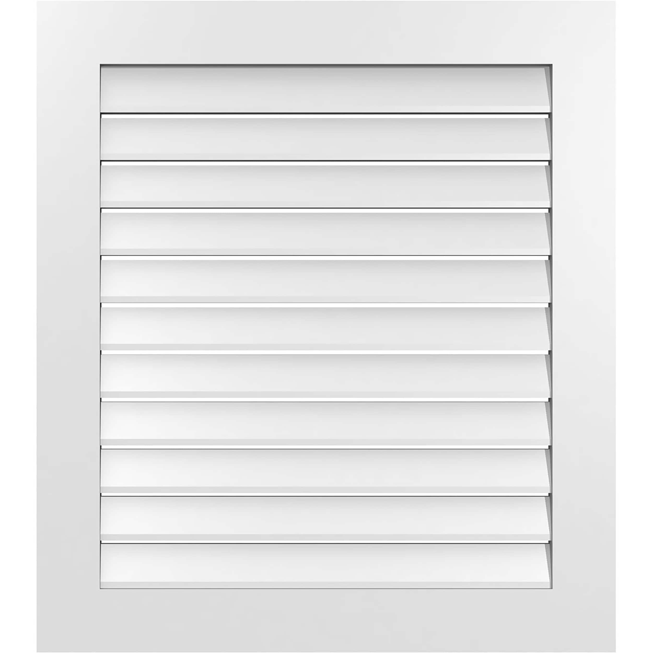 Ekena Millwork GVPVE32X3601SF 32-Inches x 36-Inches Off-white Rectangle PVC Gable Louver Vent