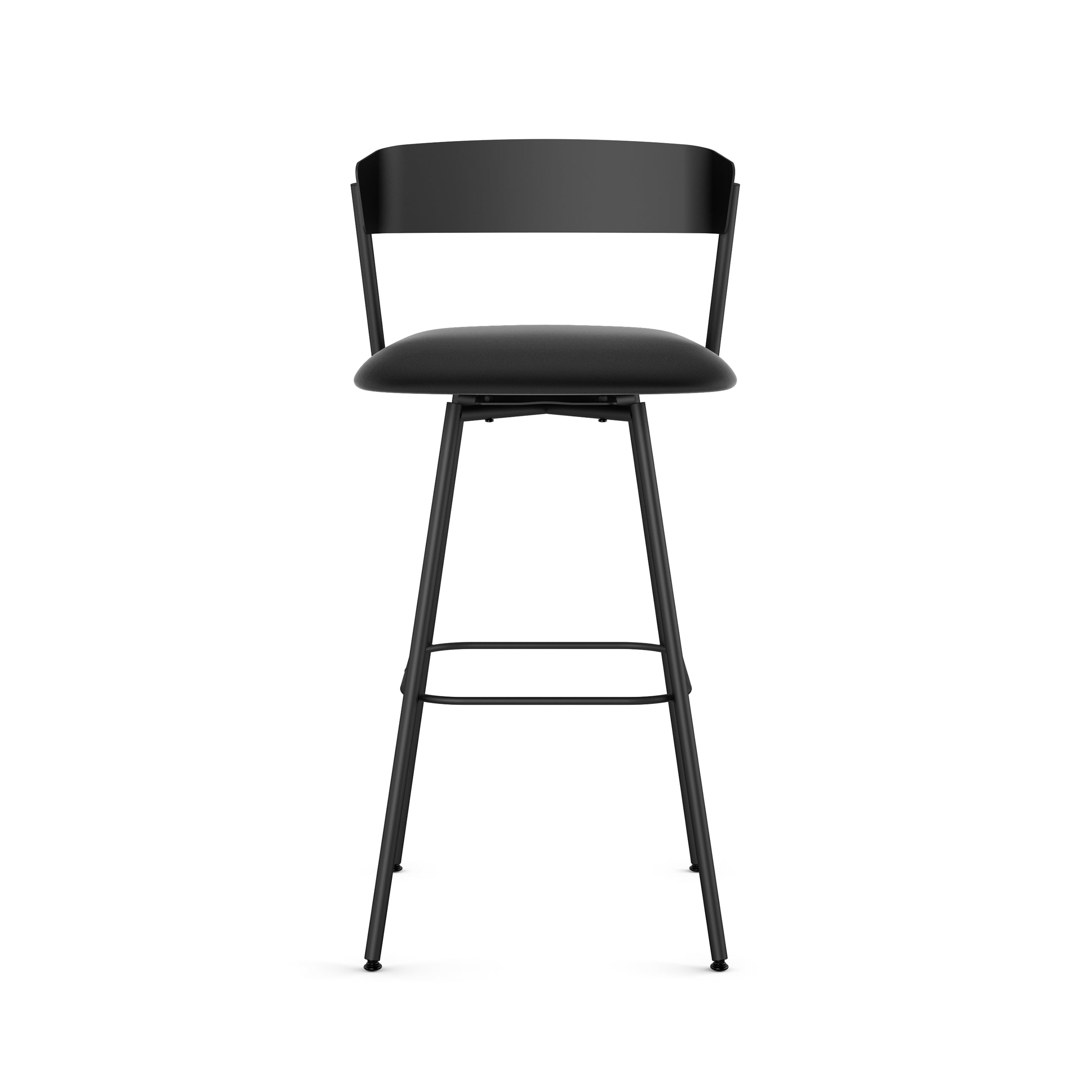 Ludwig Black Faux Leather Swivel Counter Stool