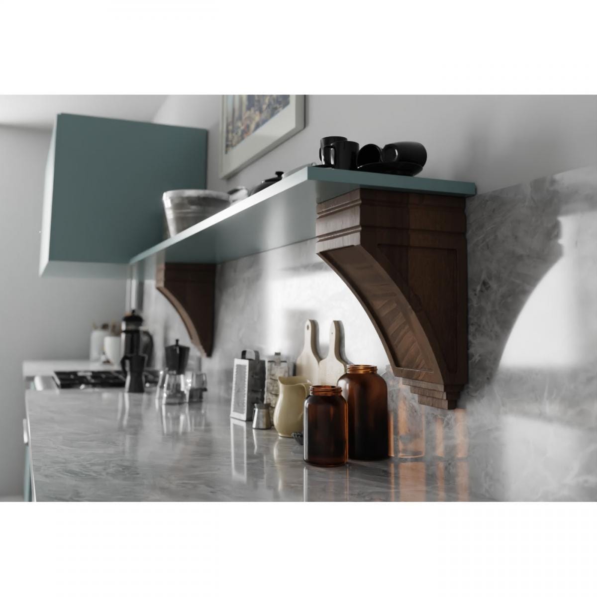 Medium Alder Wood Corbel with Unfinished Paintable Surface