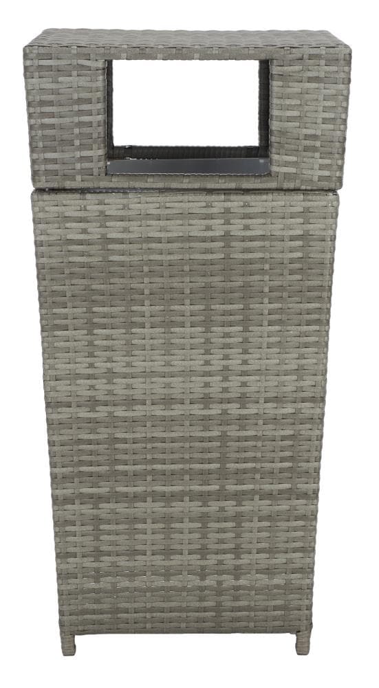 Fully Assembled Safavieh Outdoor Collection Mazeli Natural Woven Square Lid Trash Bin PAT7512D 
