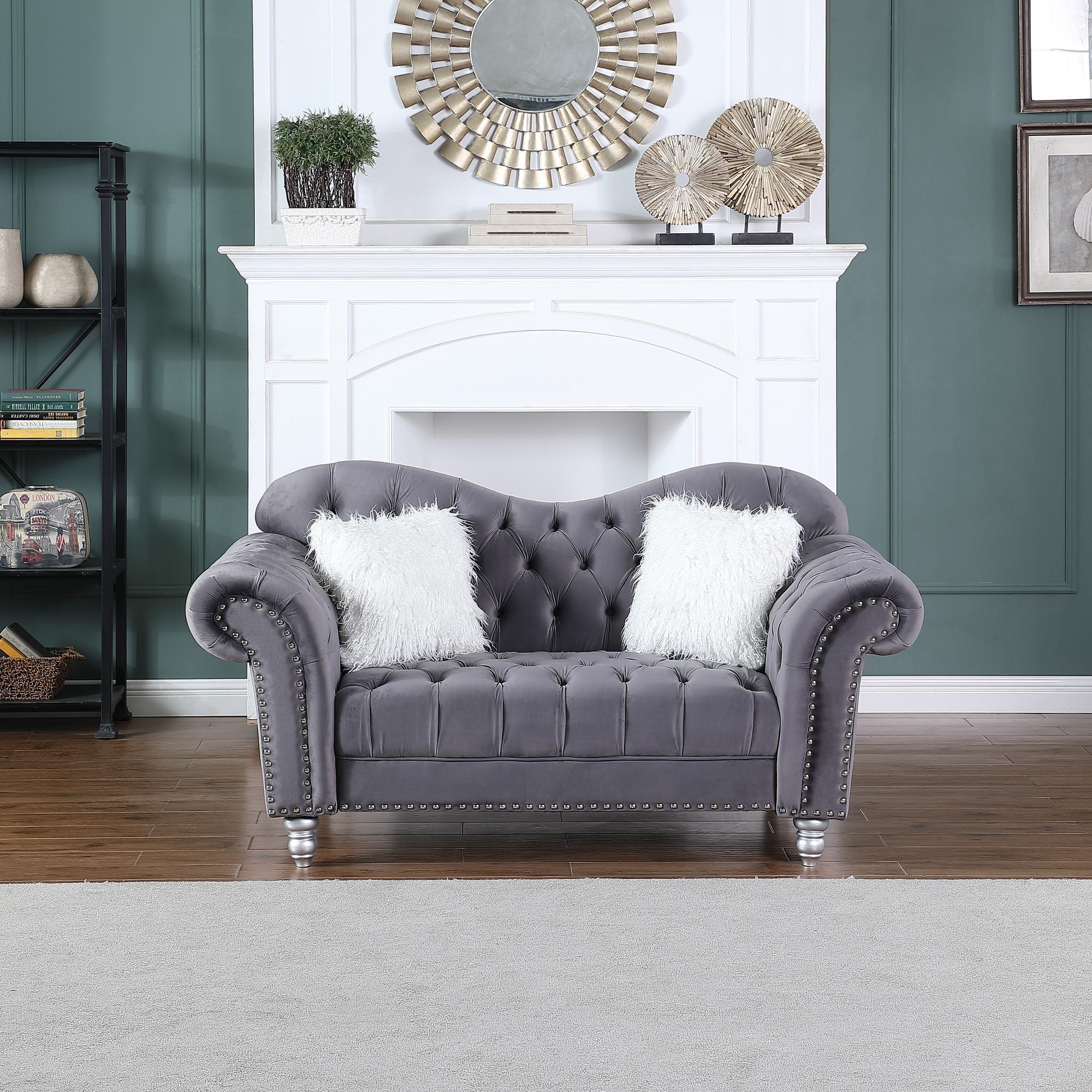 FARATI 5905-GREY-2 69-Inches Modern Gray Loveseat