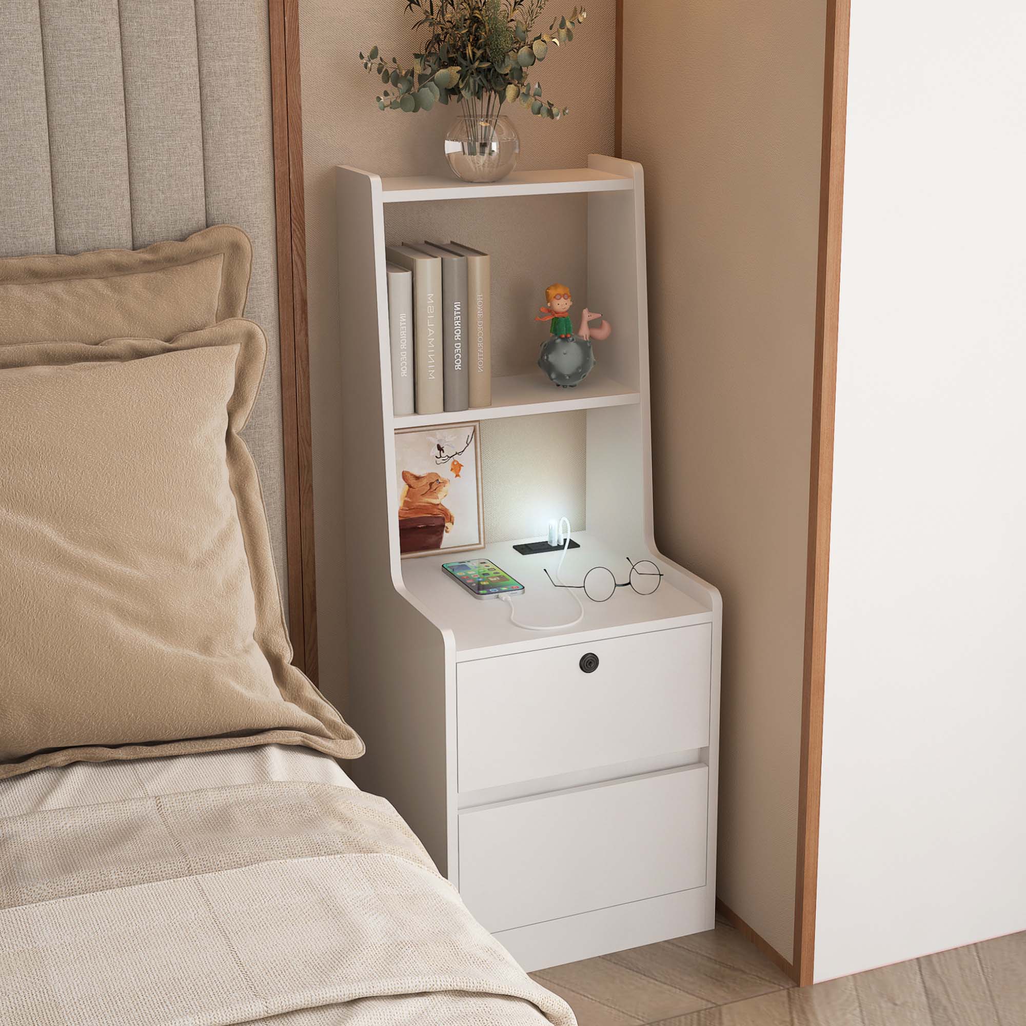 Sunrinx MG12-IF-43 White Nightstand