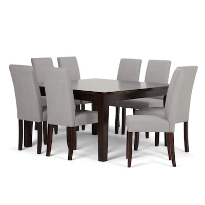 Simpli Home Acadian Dove Grey, Bar Height Dining Table Seats 8