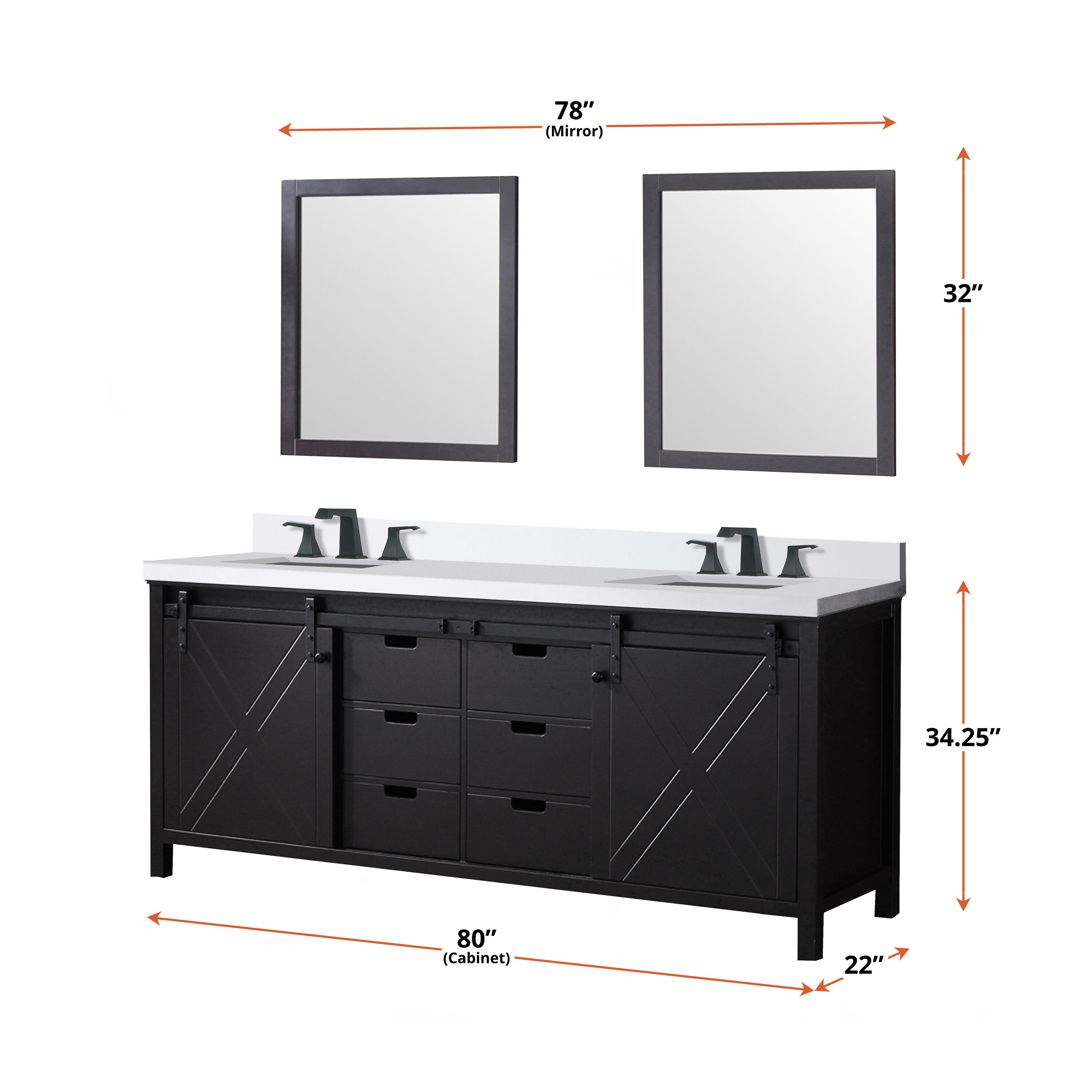Lexora LVM80DC310 Bath-Vanity-Combo - View #6