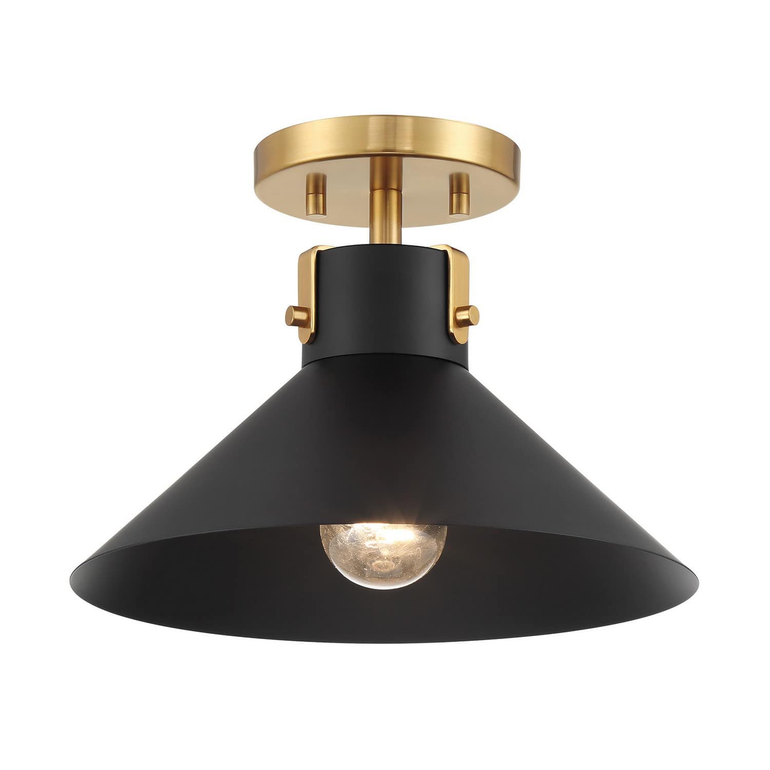 Trade Winds Lighting TW63959MBKNB Ceiling Light in Matte Black and Natural Brass