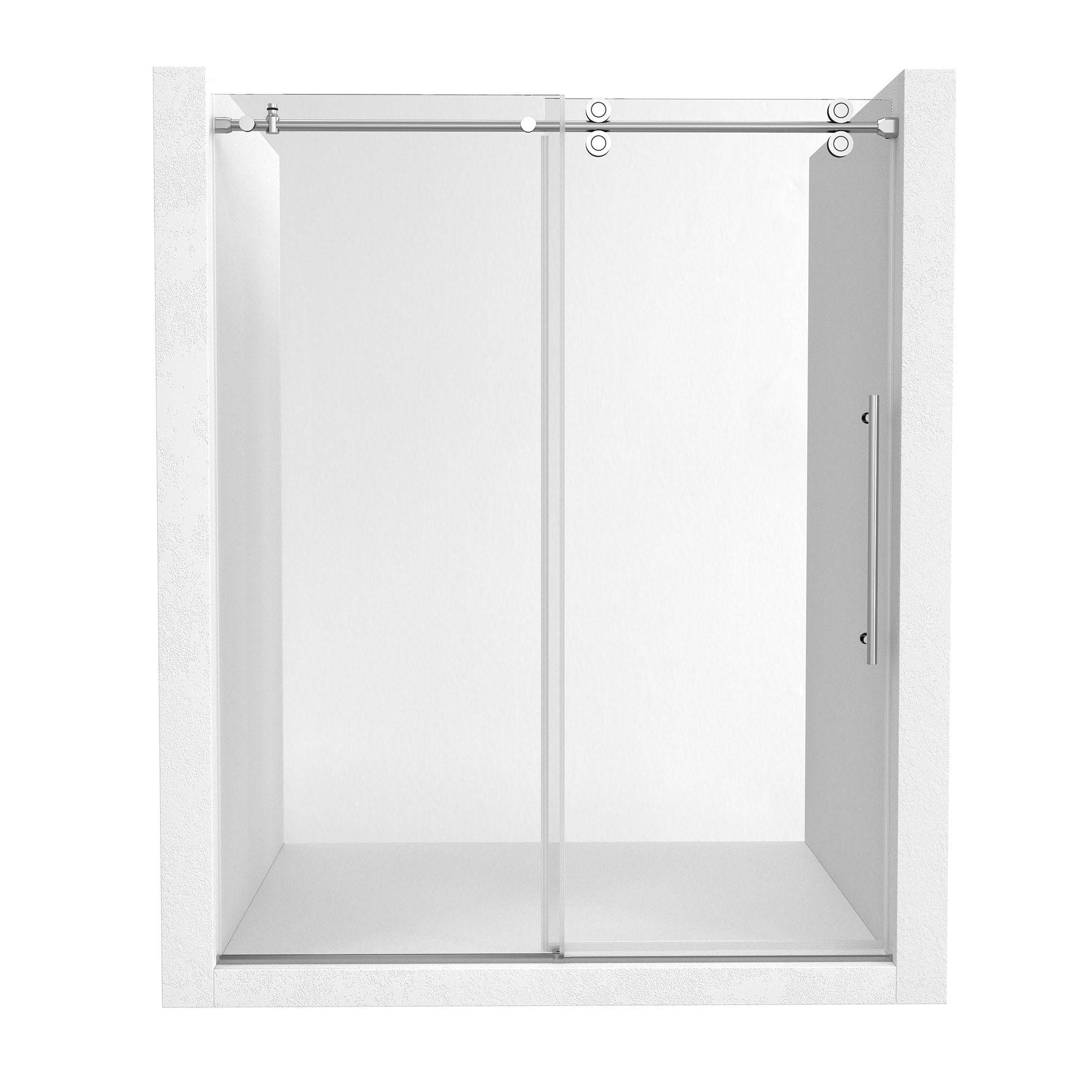 CASAINC CA-LBD9-4876BN Chrome 56-in to 60-in W x 76-in H Frameless Clear Glass Sliding Shower door