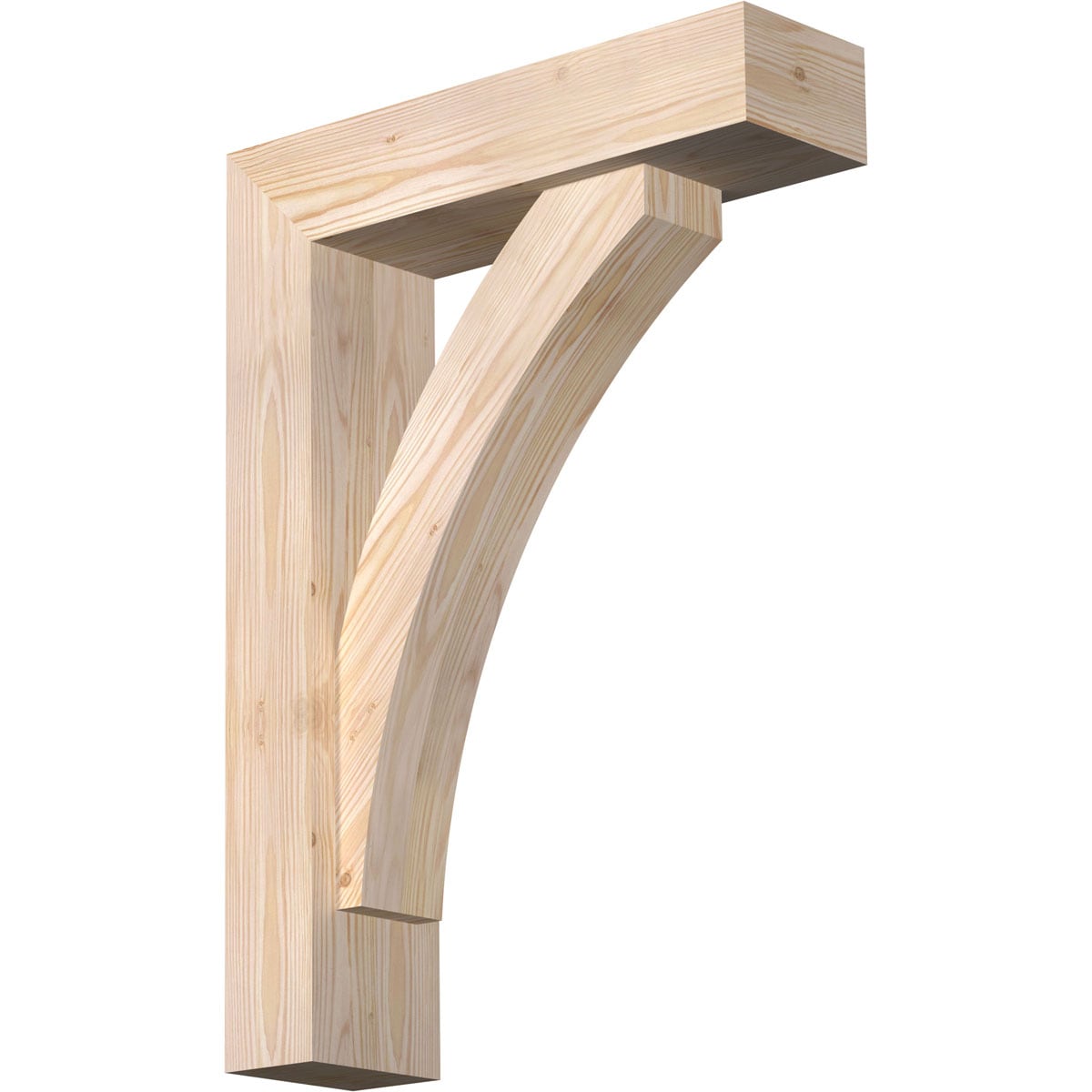 Ekena Millwork 1464139 Thorton Block Smooth Bracket with Offset Brace 5-1/2-in x 20-in x 28-in Douglas fir Brown Wood Standard bracket