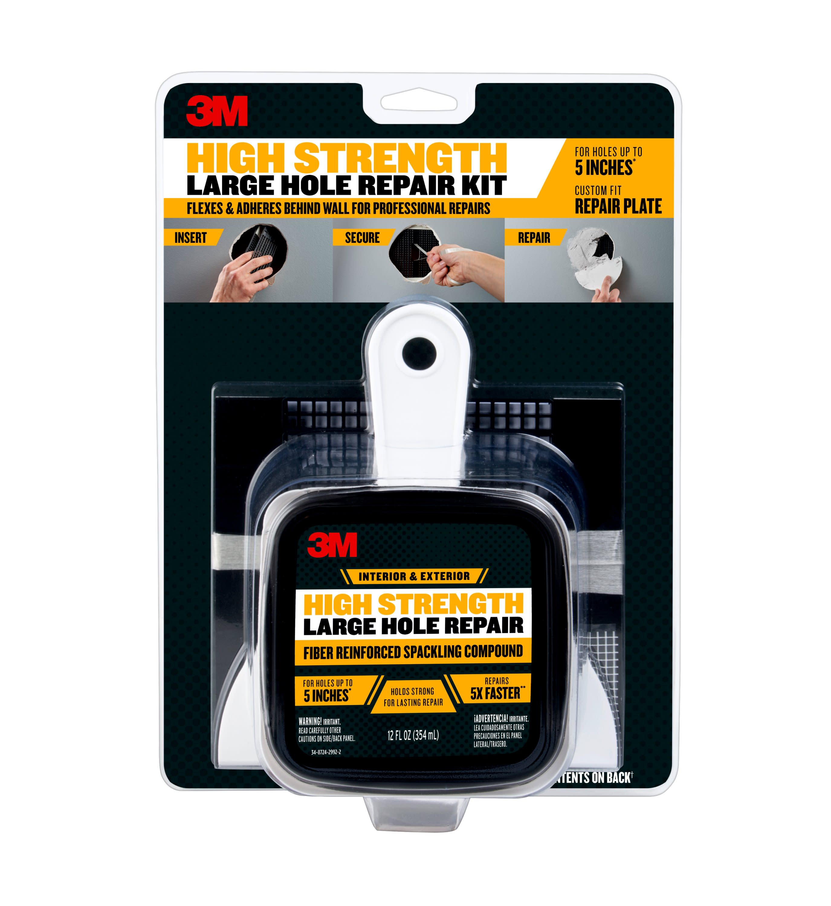 3m High Strength Large Hole Repair 12 Fl Oz Heavy Duty Interior Exterior White Patching Compound Kit In The Kling Department At Lowes Com