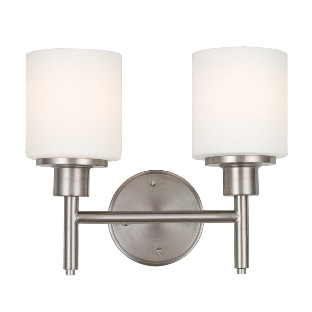 Design House 556191 Aubrey 6.75-in W 2 -Light Satin Nickel Wall Sconce