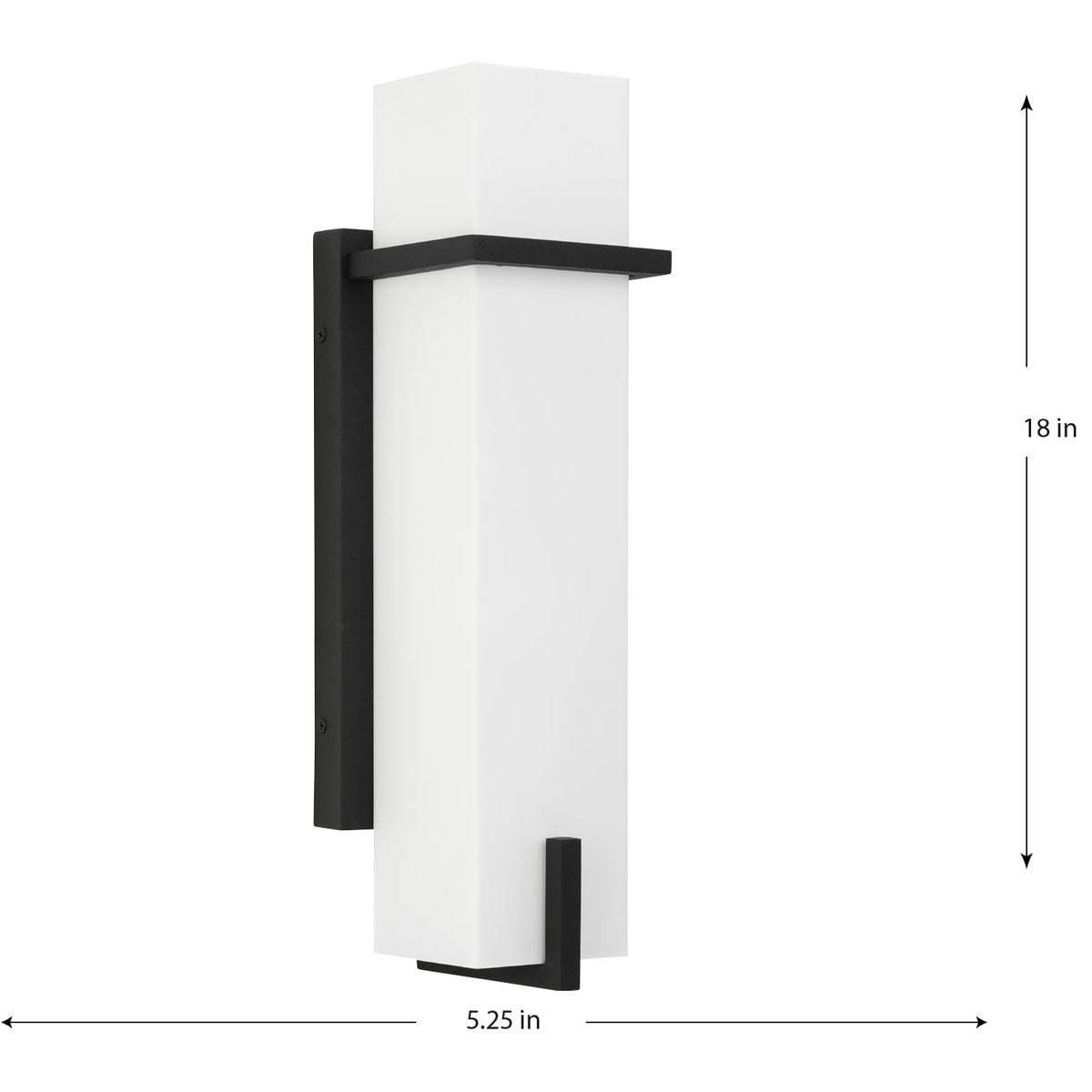 Black Modern Medium Outdoor Wall Lantern with Acrylic Shade