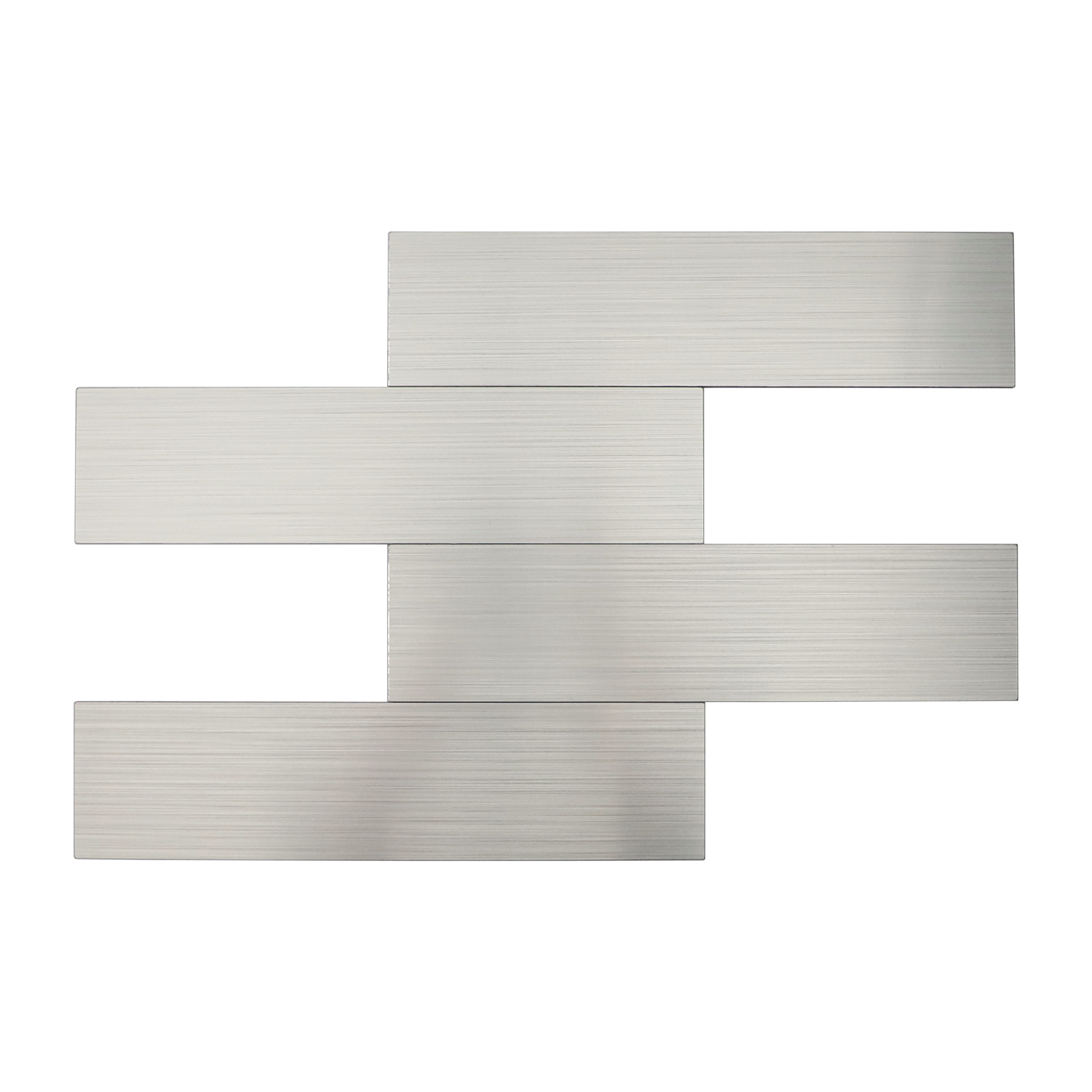 LuxySplash LS0806 Lola Premium 12-in x 18-in Brushed Metal Subway Wall Tile (3-sq. ft/ Carton)