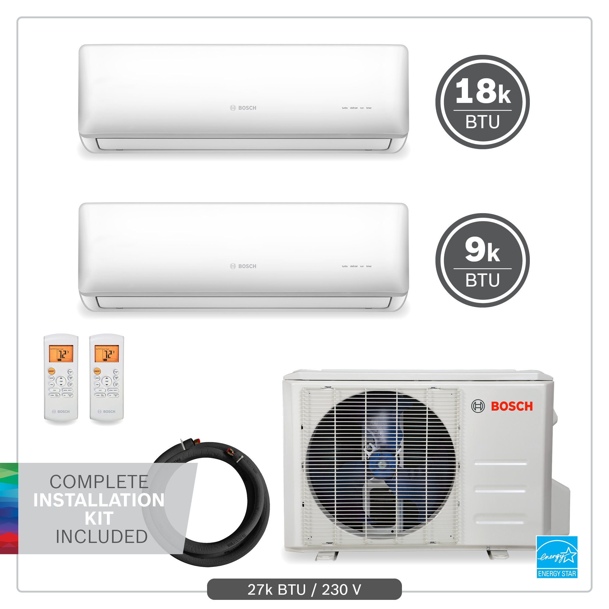 Bosch Climate 5000 Single Zone 9000-BTU 23.5 SEER Ductless Mini Split Air  Conditioner and Heater at