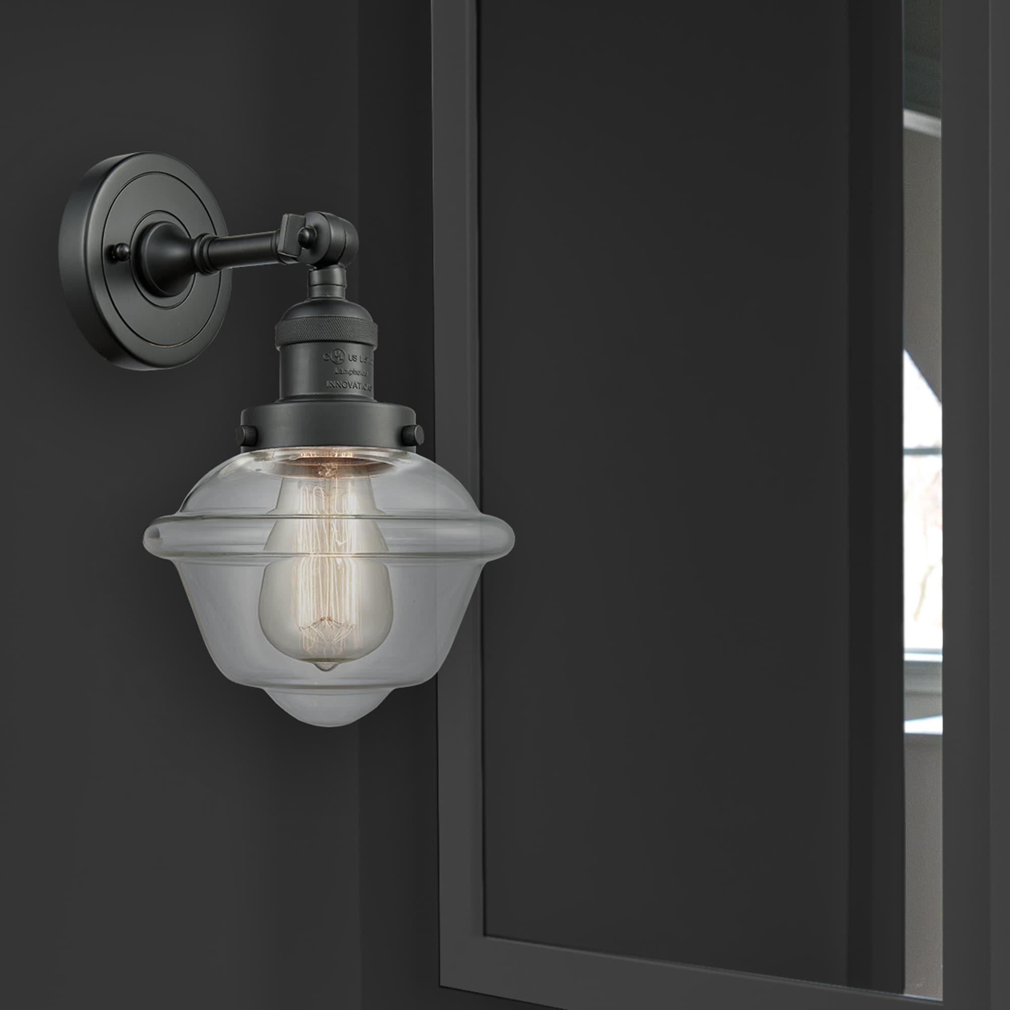 Innovations Lighting 203-BK-G532 Oxford 7.5-in W 1 -Light Matte Black Wall Sconce