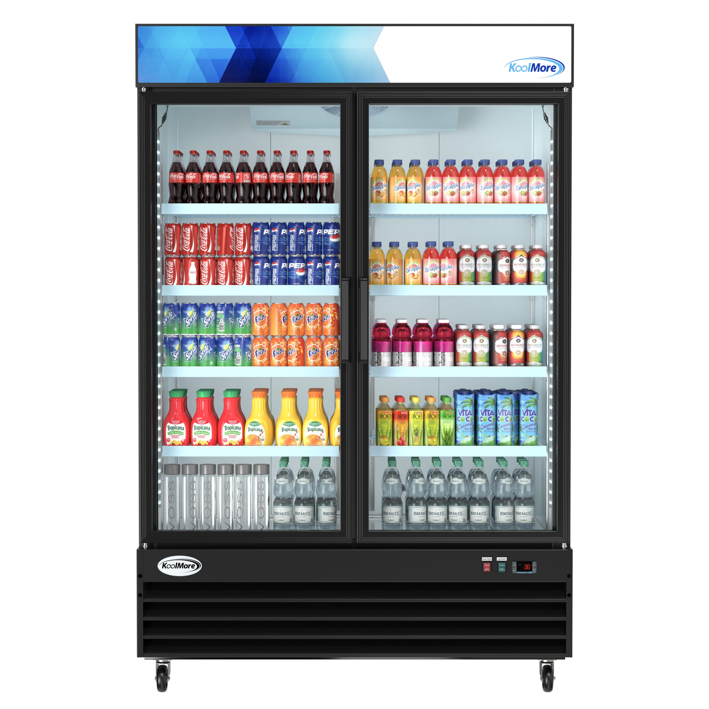 KoolMore LOW-MDR-2GD-45C 45.5-cu ft Commercial Refrigerators 2 Glass -Door Merchandiser ( Black )