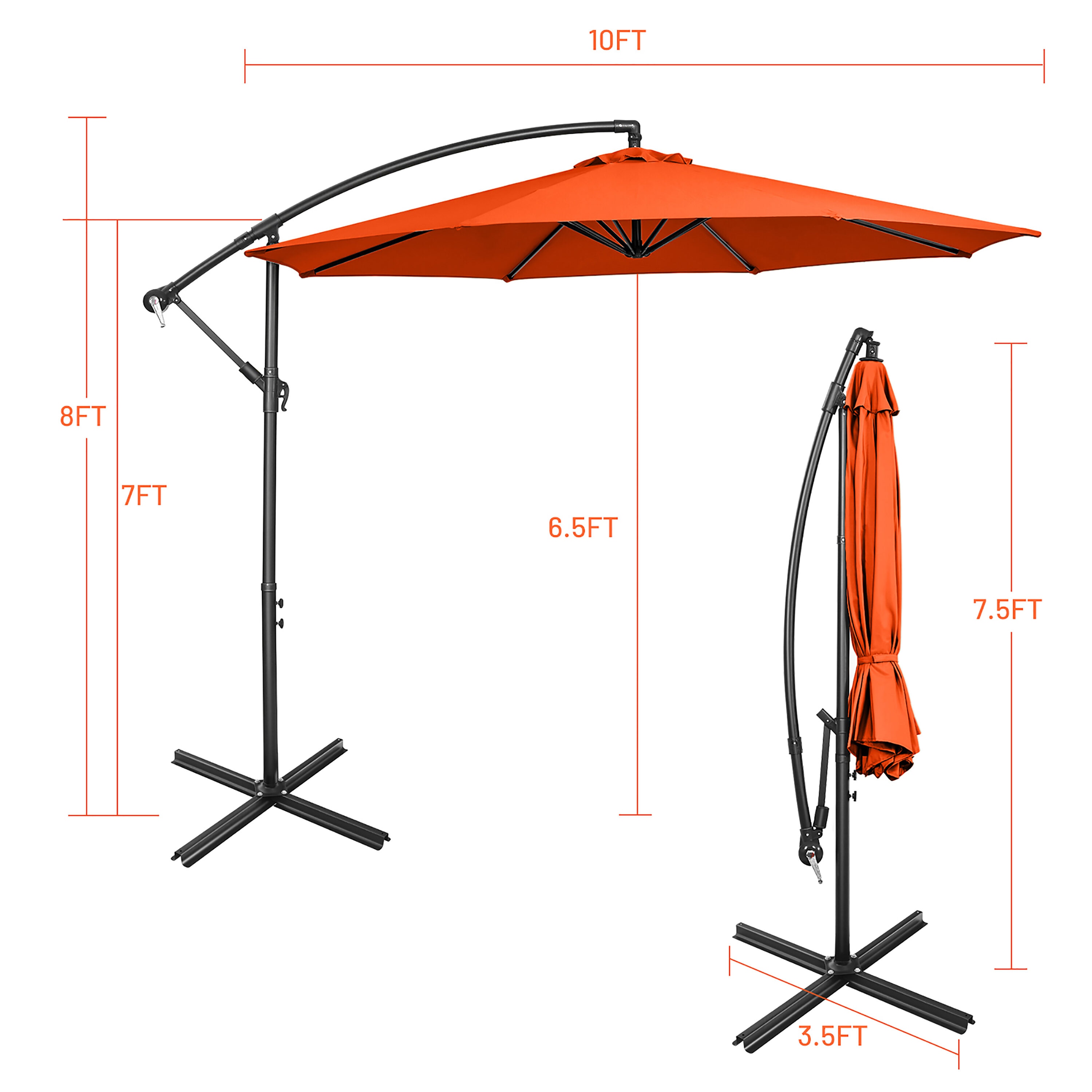 Costway NP10171OR Umbrellas-2 - View #12