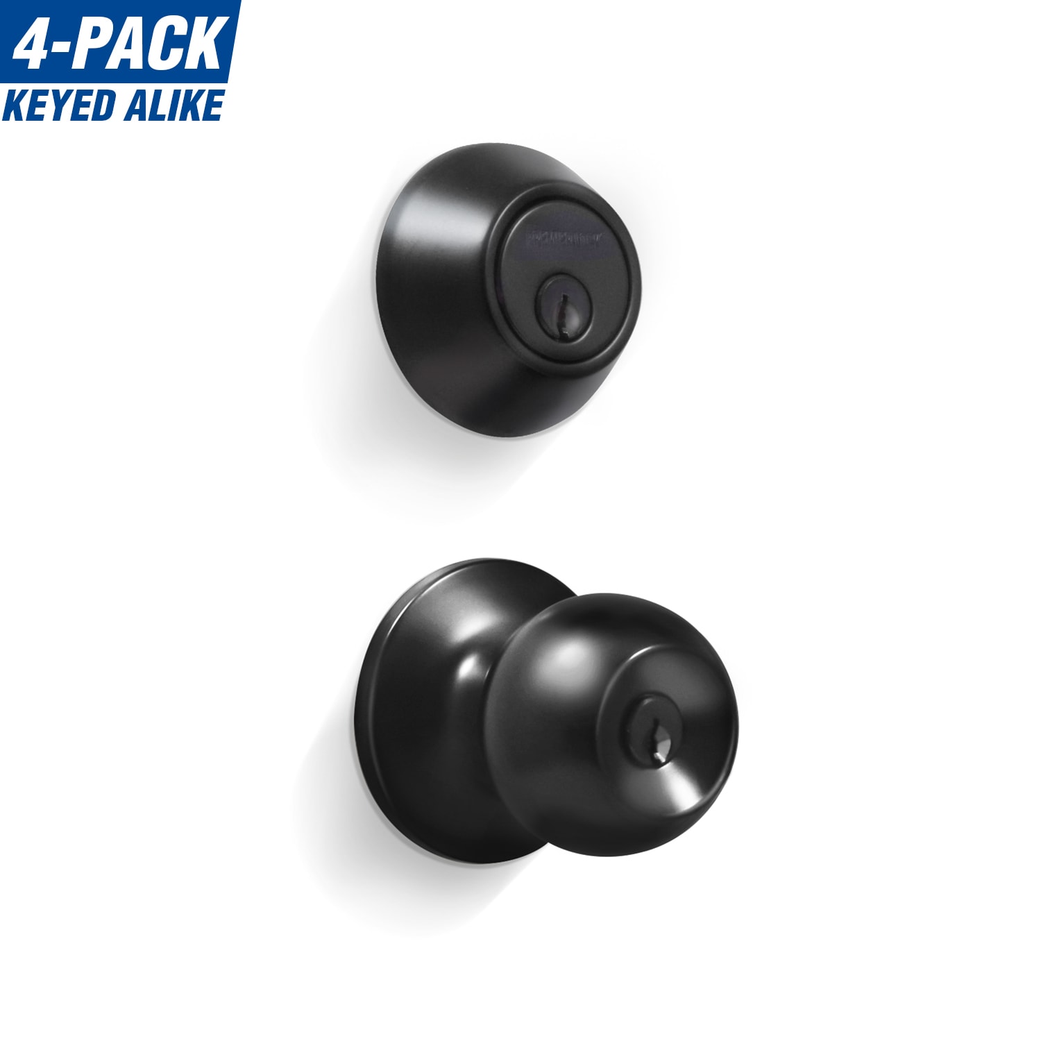 Premier Lock Keyed Alike Entry Door Matte Black Exterior Single ...