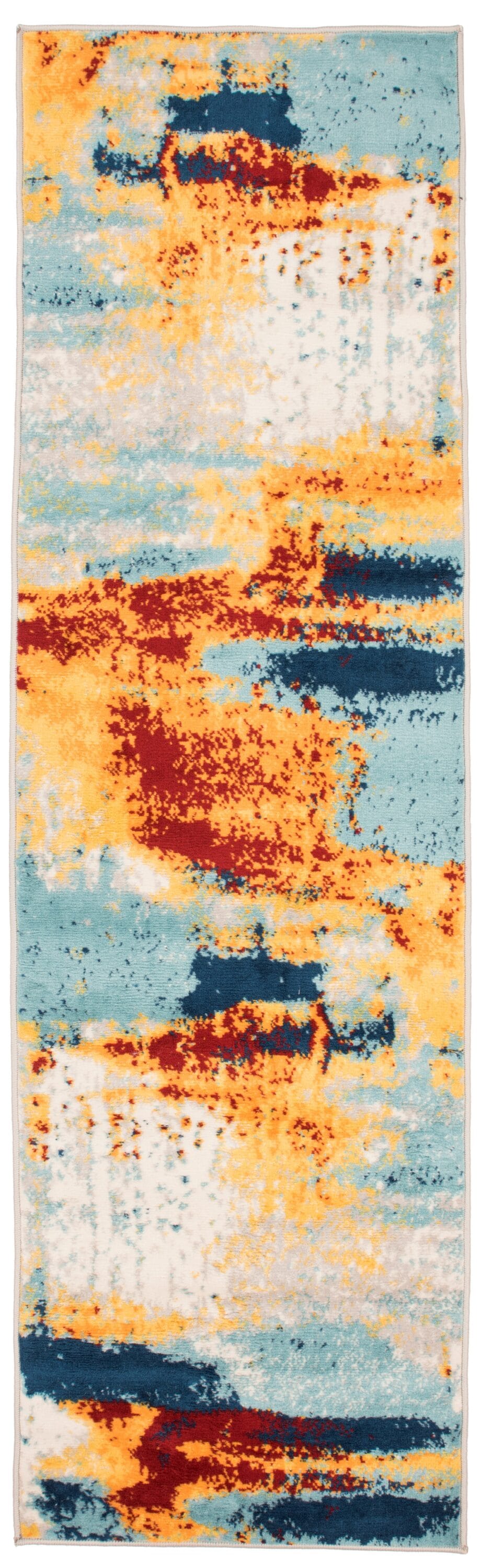 Bohemian Multi Abstract Polypropylene Runner Rug 2'x7'