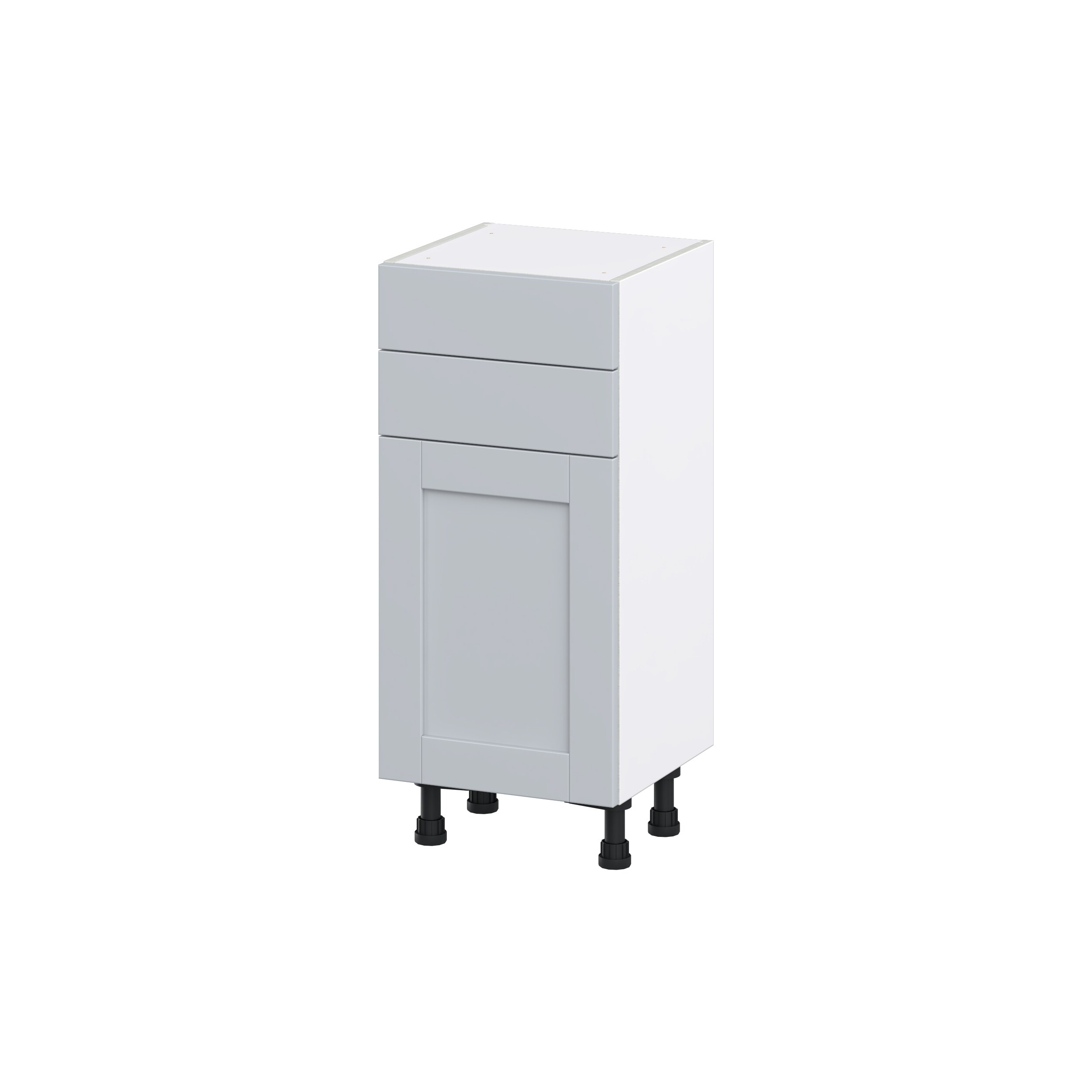 Hugo&Borg Charlesberg 15-in W x 34.5-in H x 14-in D Gray 3-Drawers Base Fully Assembled Cabinet (Flat Panel Shaker Style)