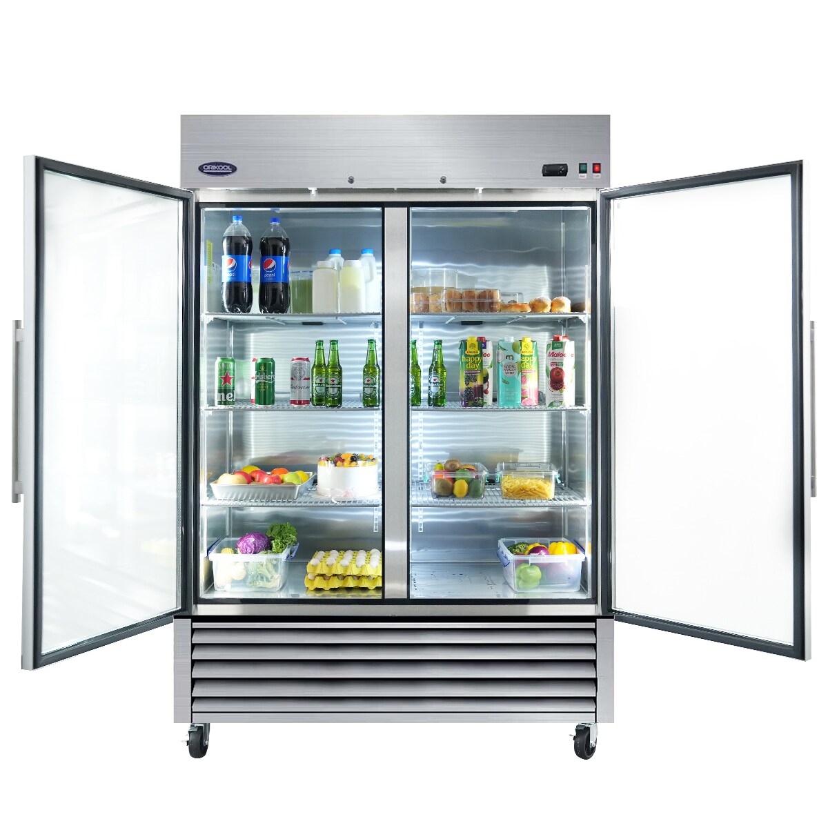 Xspracer CR 49-cu ft Commercial Refrigerator 2 Glass Reach (Sliver) in ...