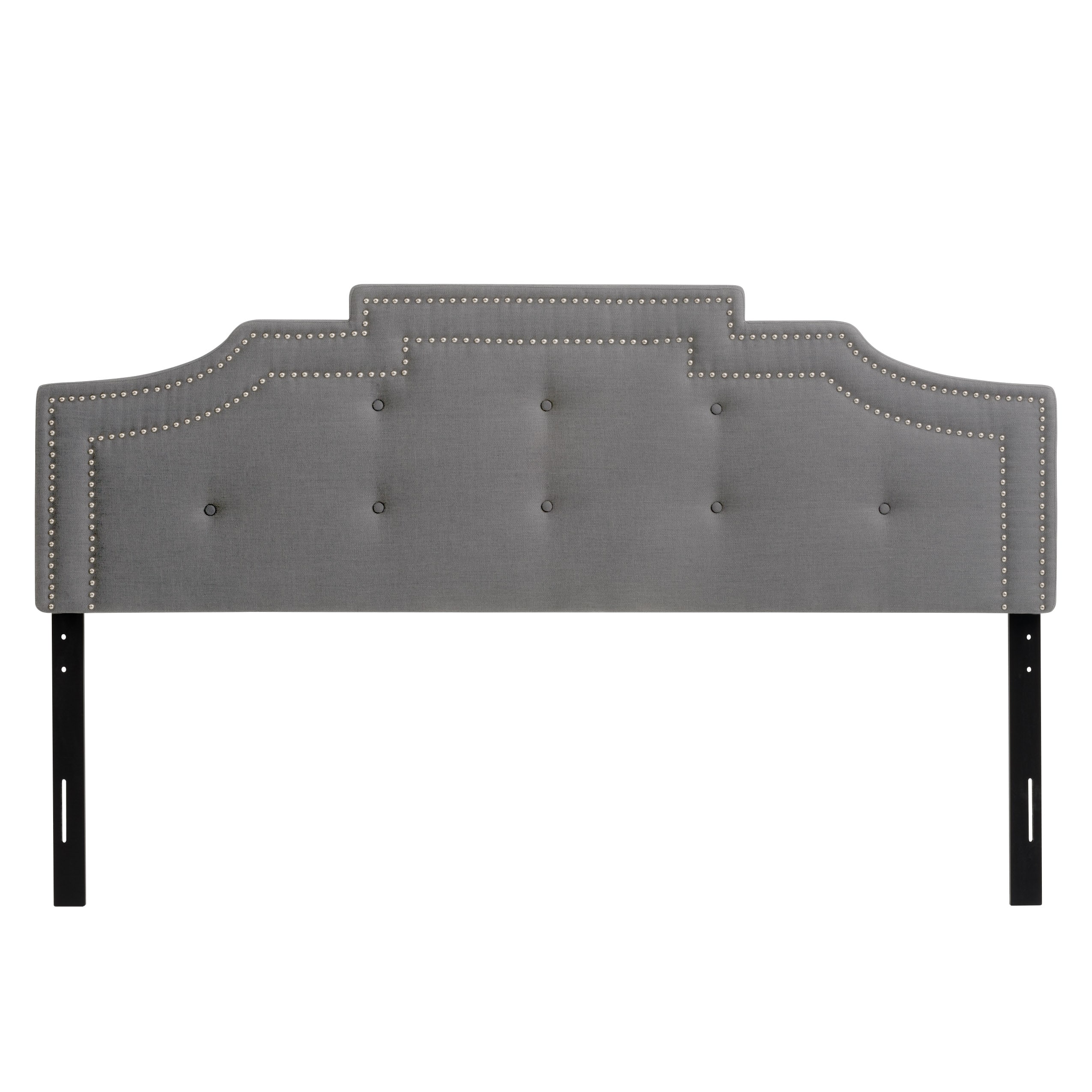 CorLiving BBT-205-K Aspen Light Grey King Polyester Upholstered Headboard
