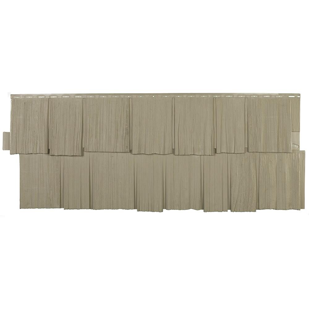 Novik 100070030  Shake HS Hand-split Shake Khaki Vinyl Siding Panel 18.75-in x 48.38-in